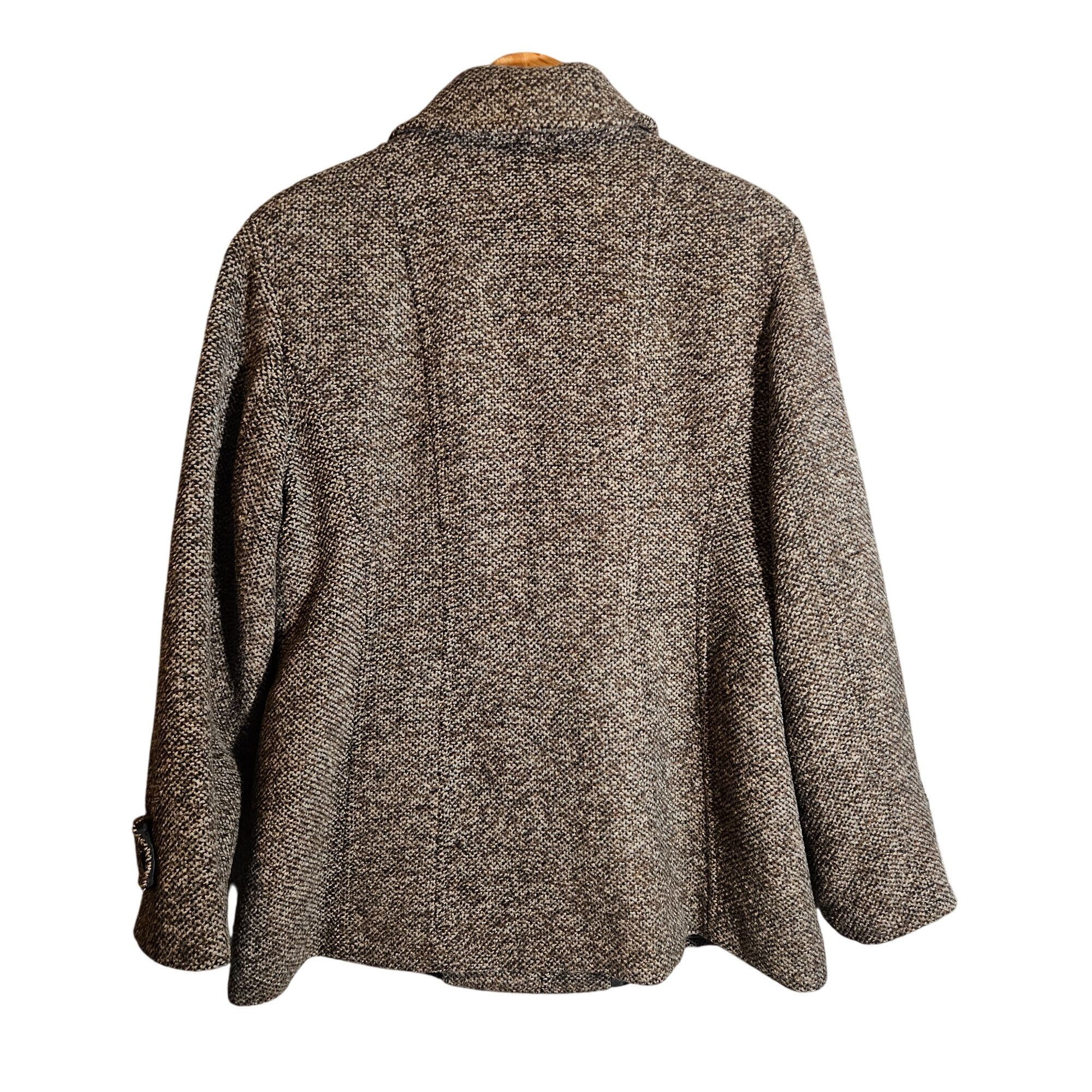 London Fog London Fog Women XL Tweed Wool Coat Brown Old Money Quiet Lu Size XL / US 12-14 / IT 48-50 - 3 Thumbnail