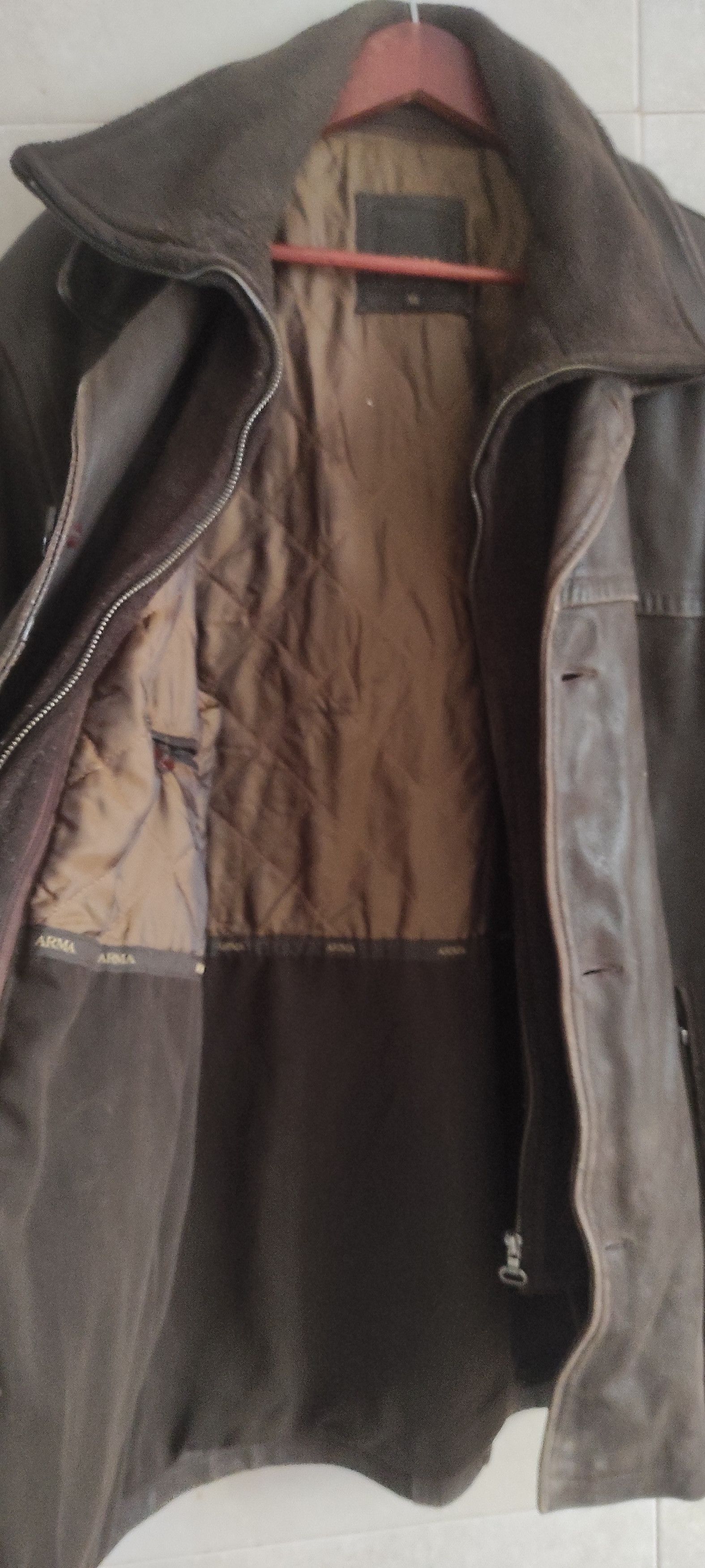 ARMA Arma Full Zip Retro Vintage Motorcycle Leather Jacket Sz 54 Size US L / EU 52-54 / 3 - 10 Thumbnail
