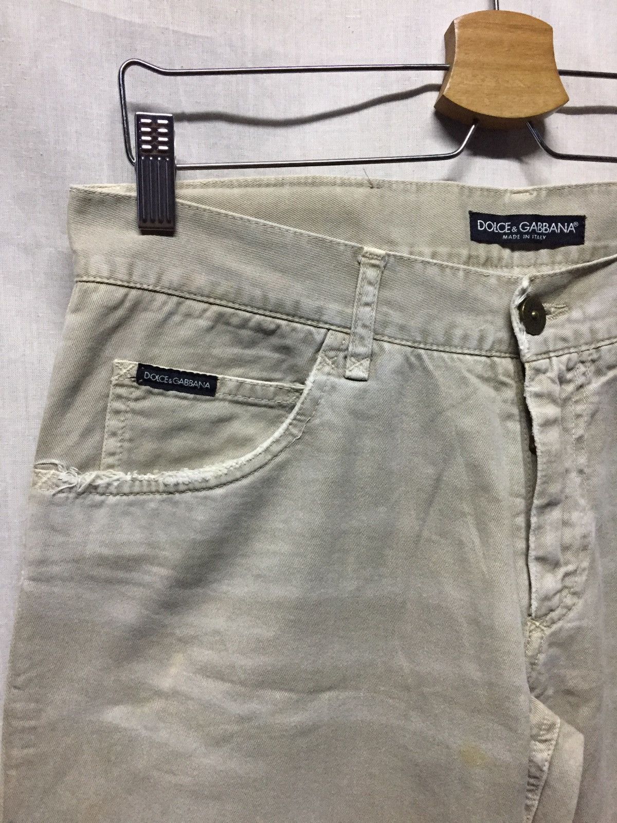 Dolce & Gabbana D&G Distressed Pocket Beige Casual Pants Size US 32 / EU 48 - 5 Thumbnail