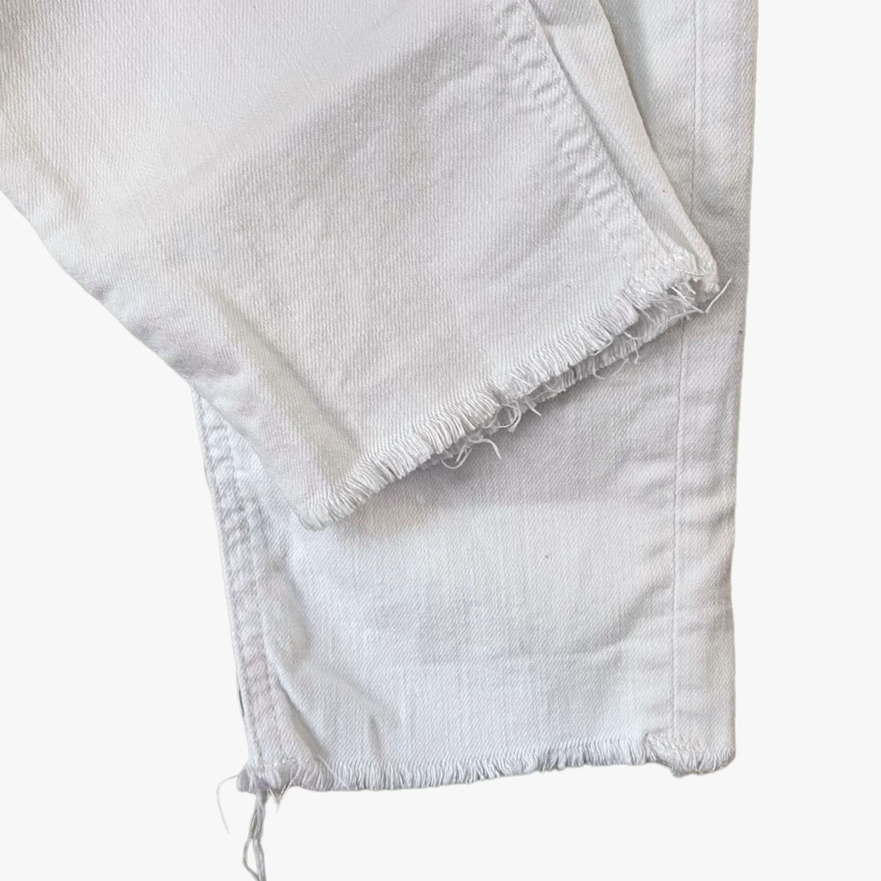 Rag & Bone VINTAGE rag & bone The Dre High-Waisted Skinny Jeans Women's Size 27 White Cotton Blend Denim Stretch Raw-Hem Beach Style Size 27" / US 4 / IT 40 - 7 Thumbnail