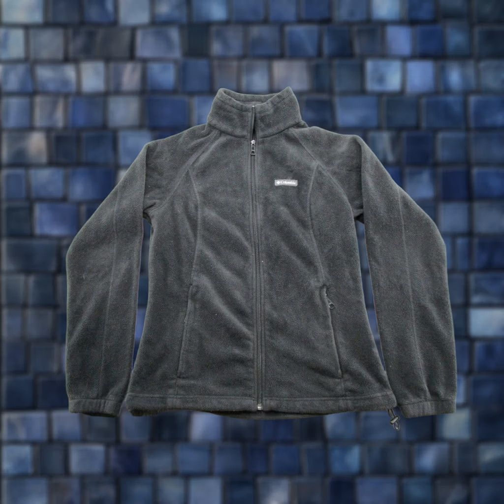 Vintage Columbia Full Zip Black Fleece Jacket Women’s Large Outdoor Hiking Camping Shirt Size L / US 10 / IT 46 - 1 Thumbnail