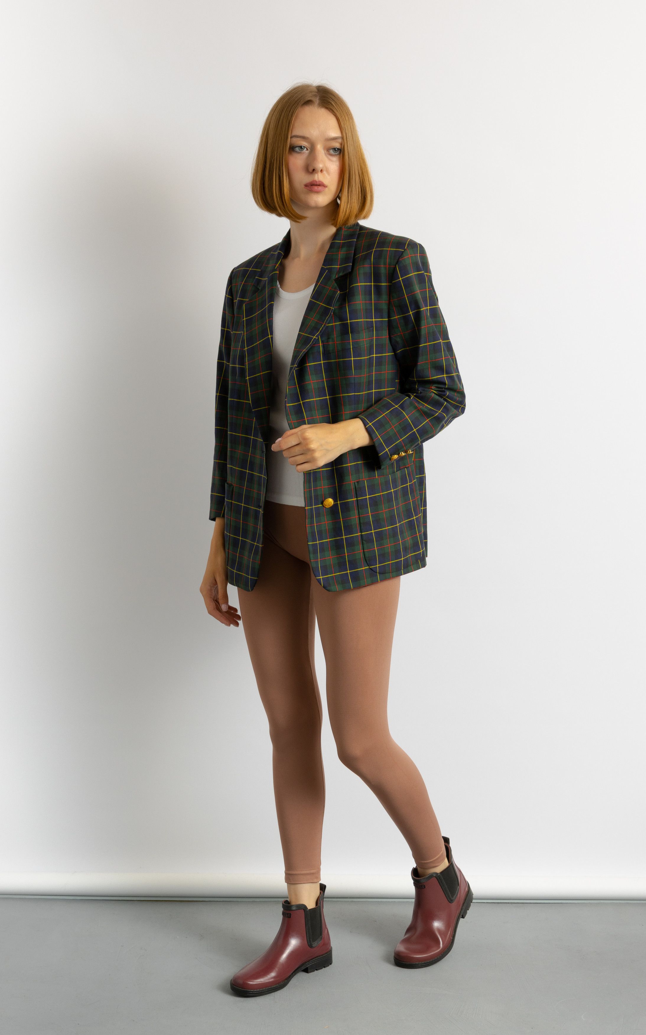 Burberry Burberry's Cotton Blazer Checked Green Blazer 8704 Size M / US 6-8 / IT 42-44 - 2 Thumbnail
