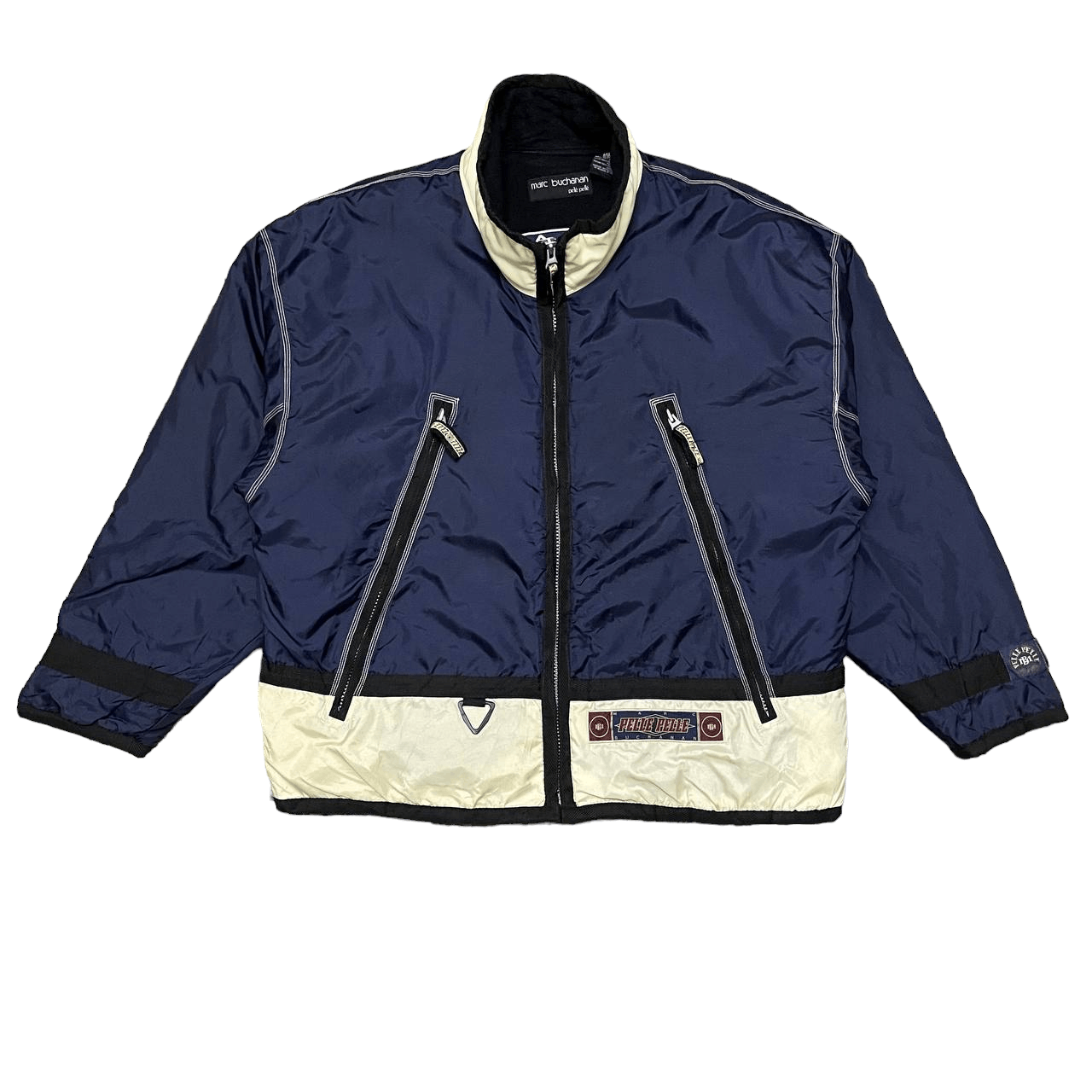 image of Vintage 90's Pelle Pelle Marc Buchanan Jacket in Navy, Men's (Size 2XL)