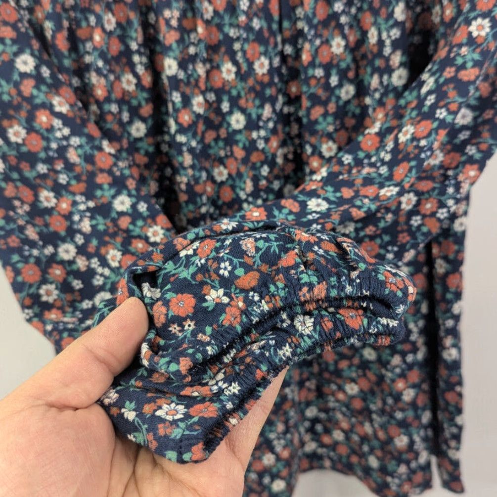 Lucky Brand NWT Lucky Brand Blouse Womens Small Square Neck Long Sleeve Floral Boho Hippy Multicolor Size S / US 4 / IT 40 - 2 Thumbnail