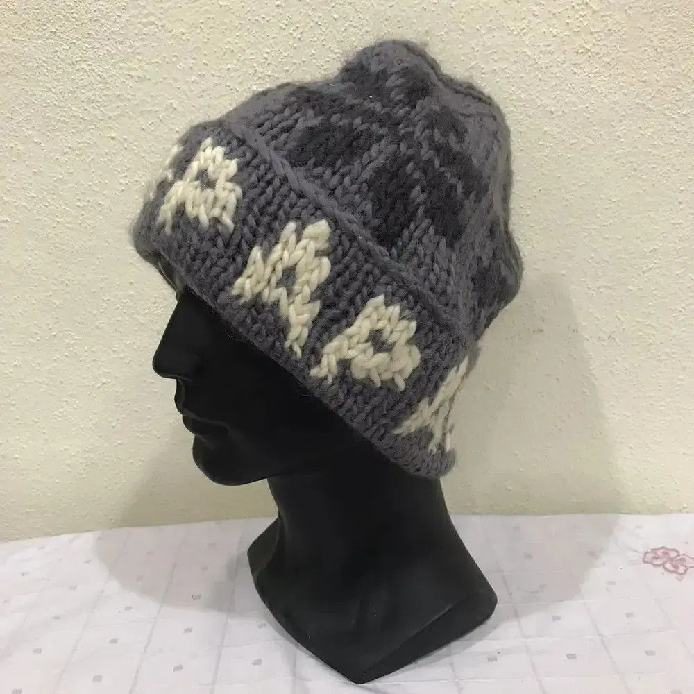 Japanese Brand Papas Spellout Knit Najavo Design Beanie Hat Size ONE SIZE - 2 Thumbnail