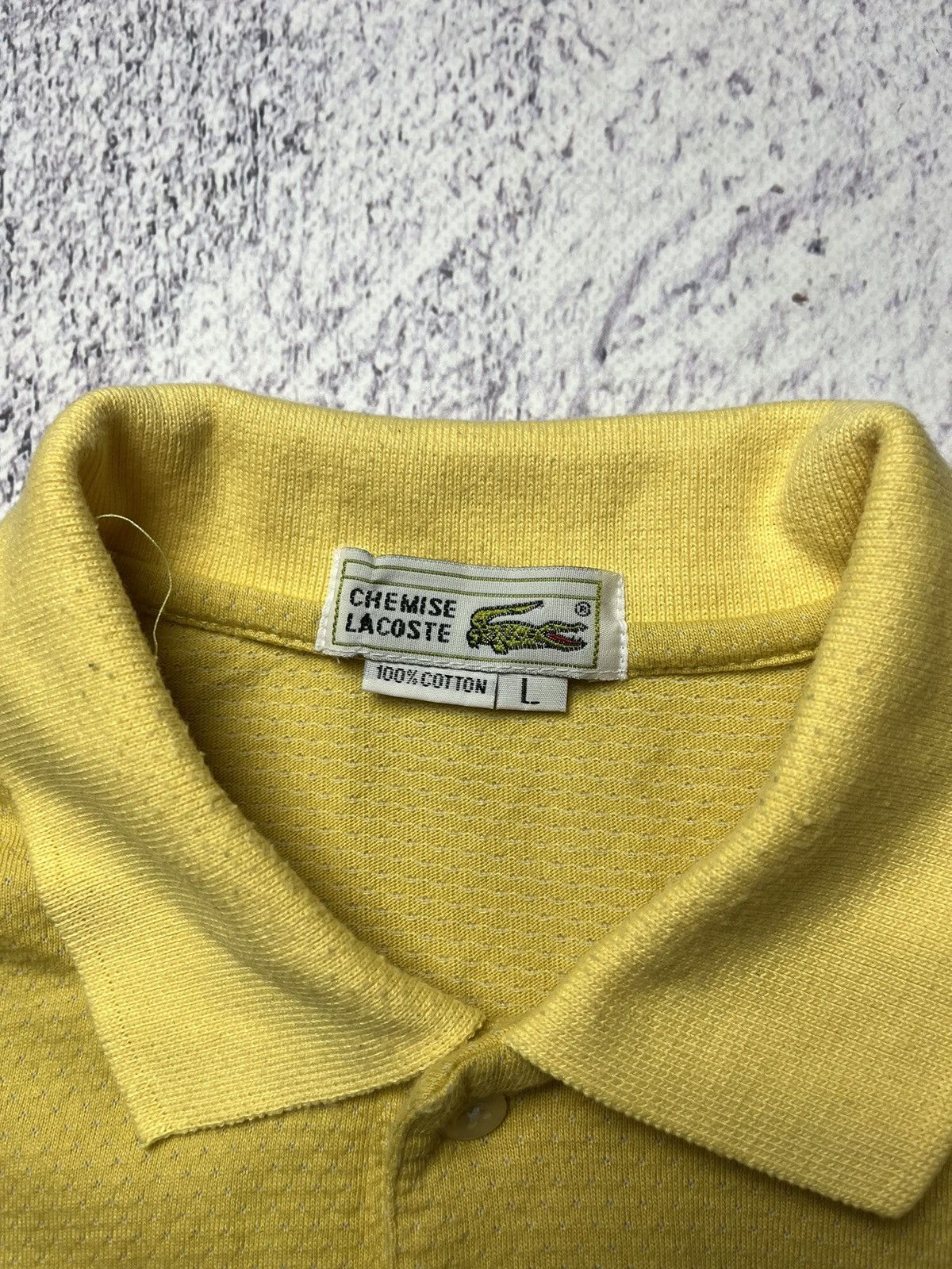 Lacoste Vintage Lacoste Polo Yellow Logo Rare Size L Size US L / EU 52-54 / 3 - 11 Thumbnail