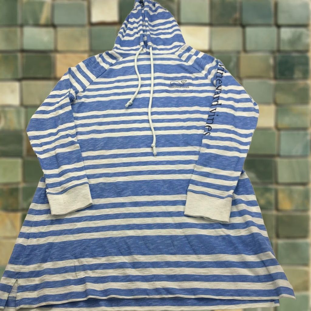 Vineyard Vines VINEYARD VINES XS MINT Blue Women's Hoodie Tunic Dress Cover Up Beach Shirt Size XS / US 0-2 / IT 36-38 - 1 Thumbnail