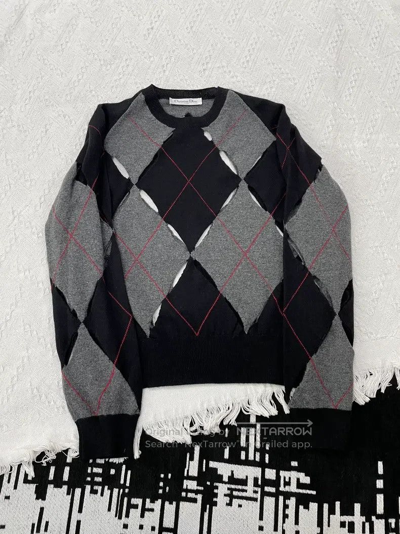 Dior Dior 25 Early Spring Black and Gray Hollow Diamond Plaid C Size S / US 4 / IT 40 - 1 Thumbnail