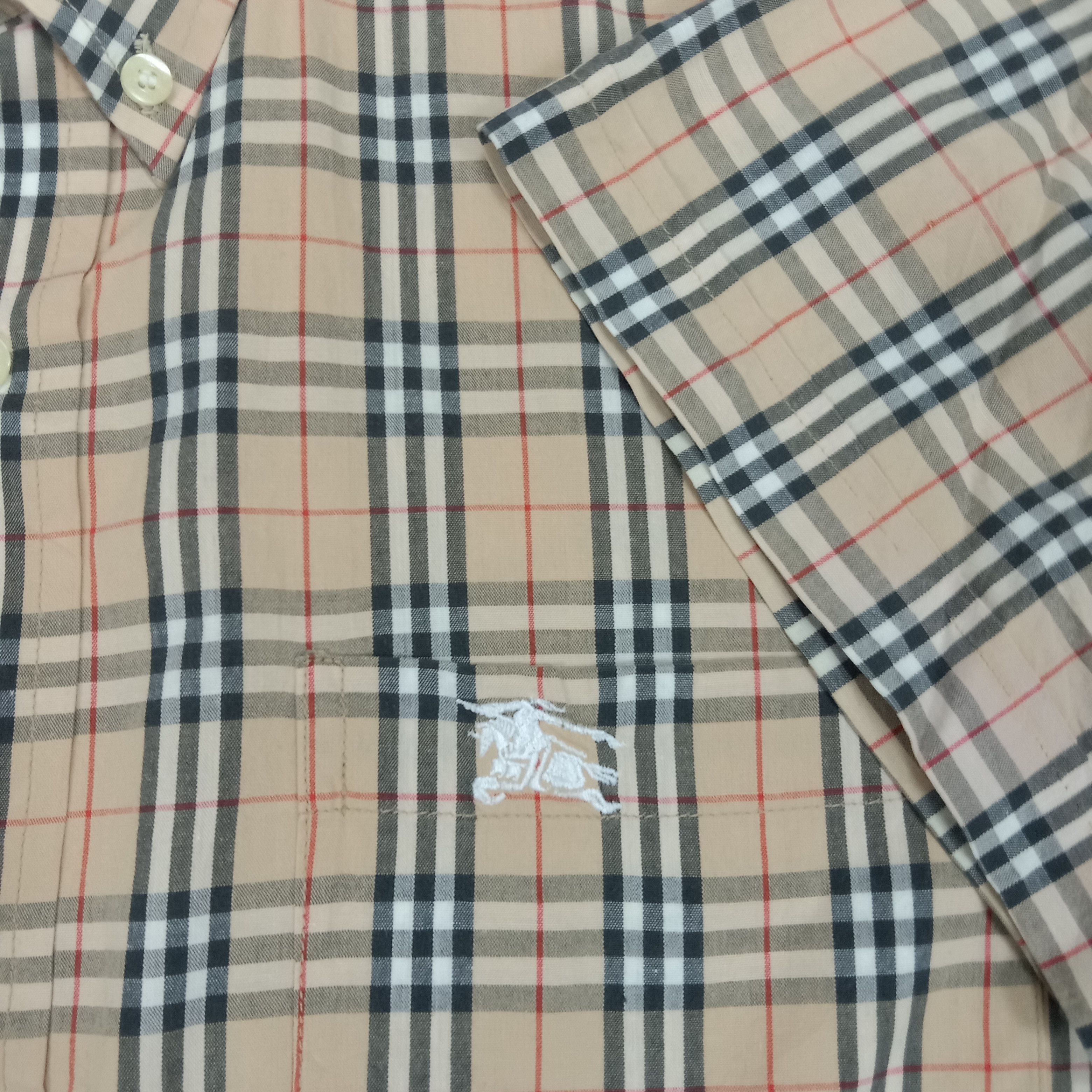 Burberry × Vintage Burberrys Luxury Brand Casual Formal Short Sleeve Shirt Size US XL / EU 56 / 4 - 9 Thumbnail