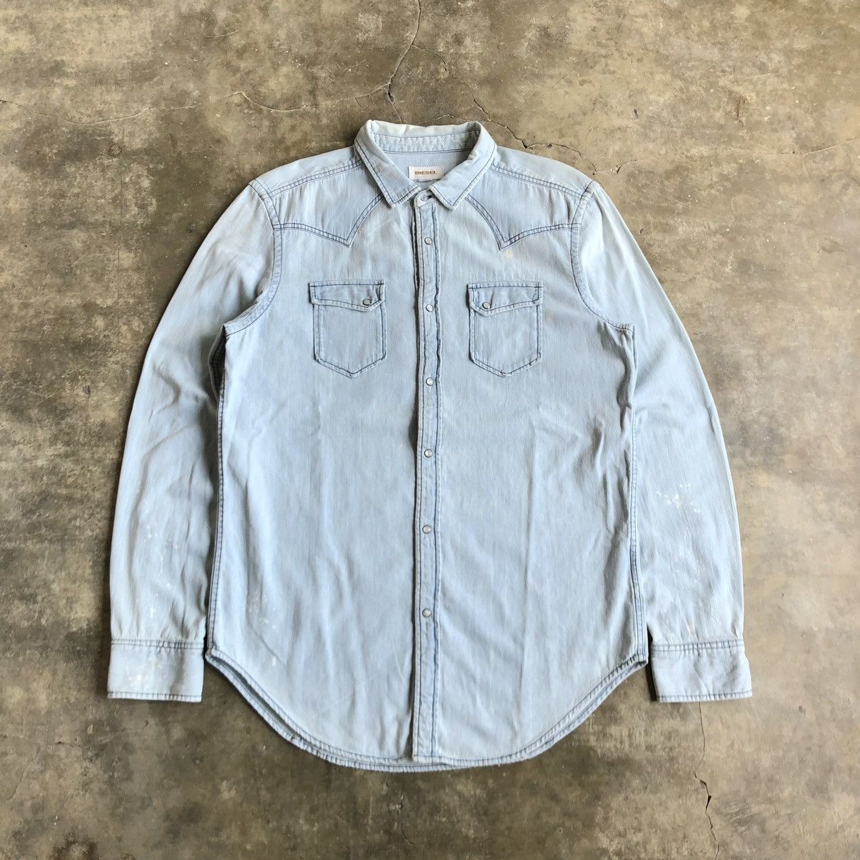 Diesel Vintage Diesel Cowboy Western Shirt Blue Washed Jeans Size US XL / EU 56 / 4 - 1 Thumbnail
