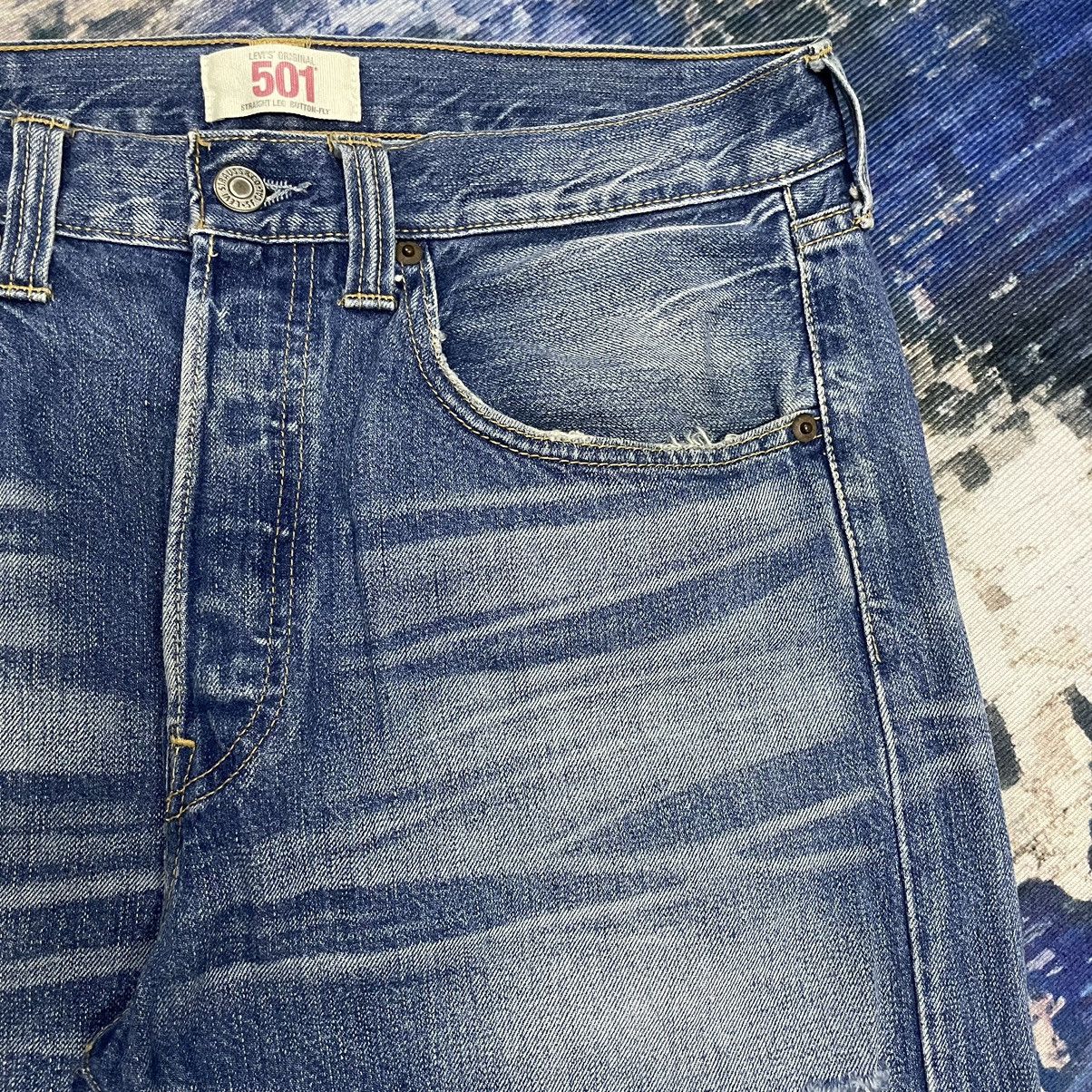 Levi's Levis 501 Distressed Faded Straight Jeans Button Fly Size US 32 / EU 48 - 4 Thumbnail