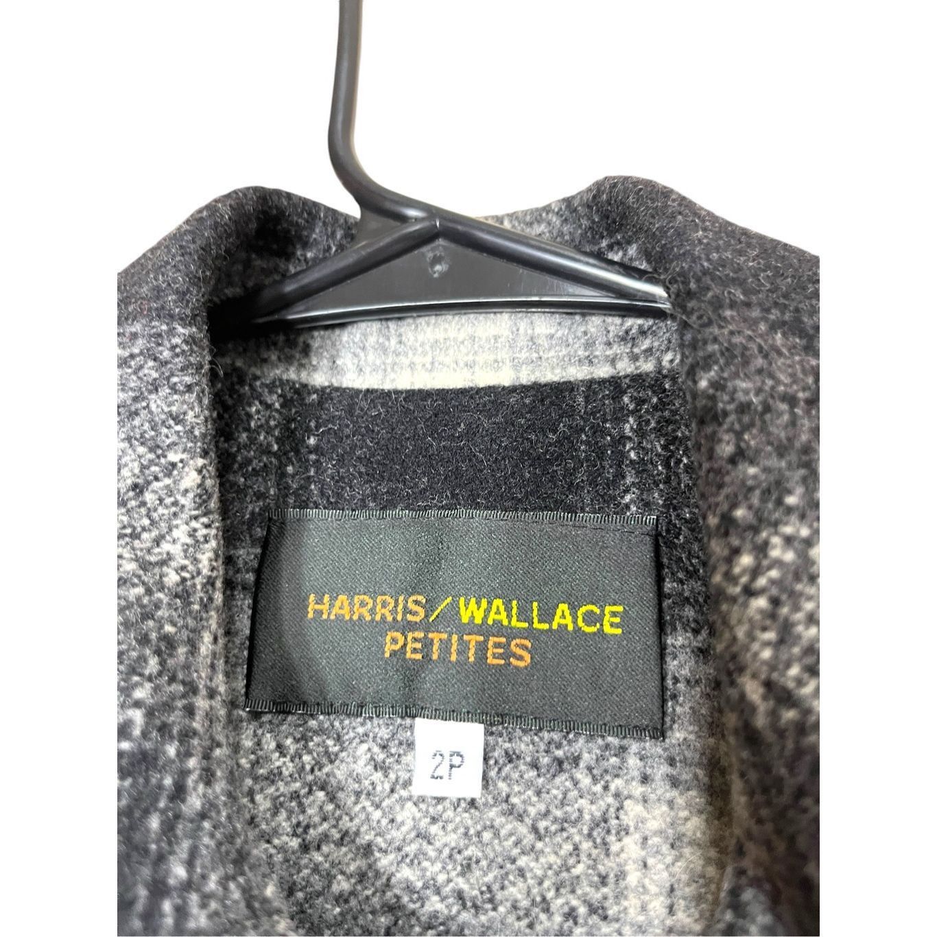 Other Vintage Harris/Wallace Petites Black Plaid Wool Blend Shacke Size XS / US 0-2 / IT 36-38 - 6 Thumbnail