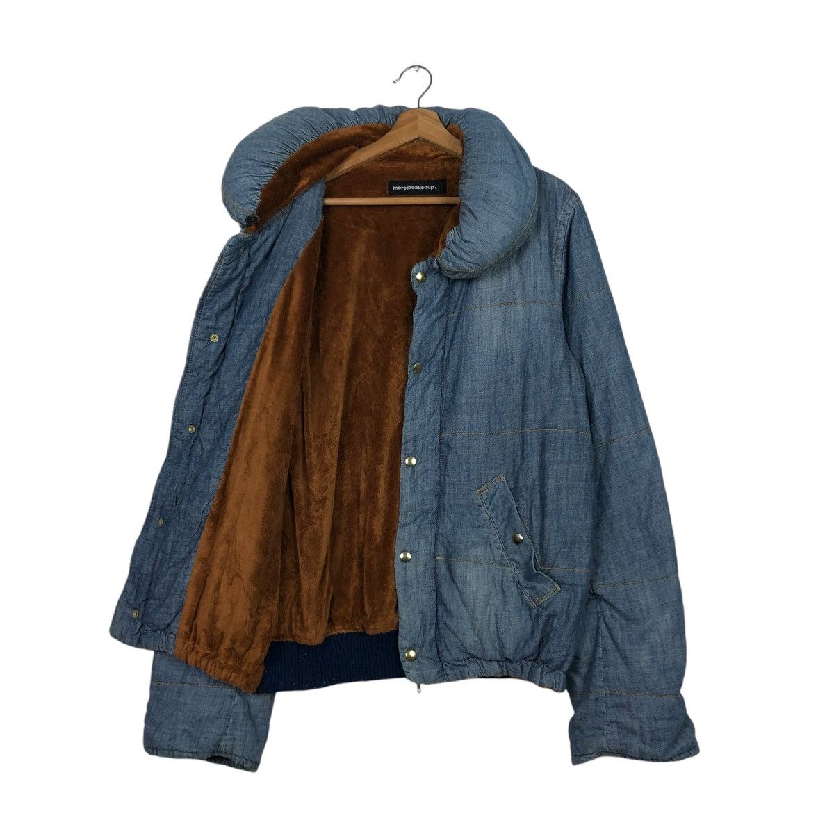Issey Miyake 🔥CROPPED DENIM BIKER JACKET MERCIBEAUCOUP BLANKET PUFFER Size US M / EU 48-50 / 2 - 13 Thumbnail