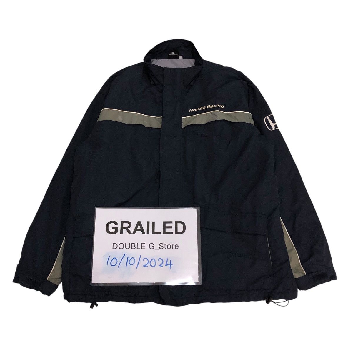 Honda 📌Vintage Biker Racing Bomber Jacket Honda Big Logo Size US L / EU 52-54 / 3 - 1 Thumbnail