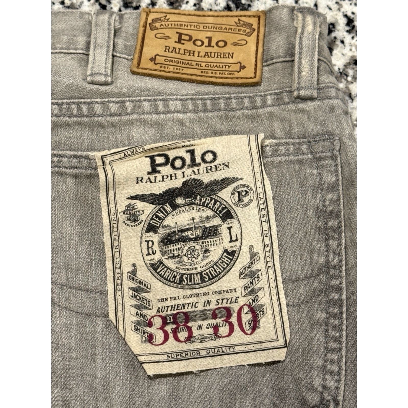 Polo Ralph Lauren VINTAGE Polo Ralph Lauren Men’s Slim Straight Jeans Size 38x30.5 Gray Wash Denim Mens Size US M / EU 48-50 / 2 - 6 Thumbnail