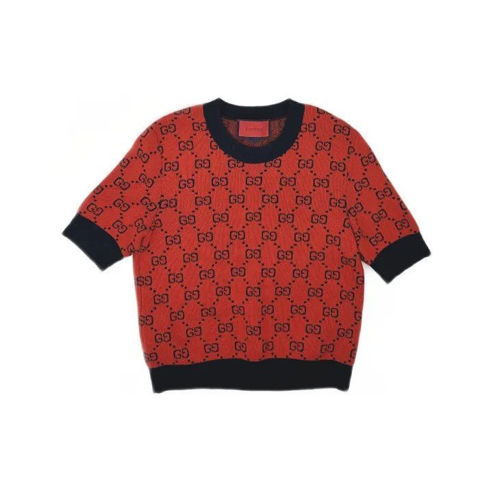 Gucci Gucci Red Logo Knit Pullover Sweater-2507 Size L / US 10 / IT 46 - 8 Thumbnail