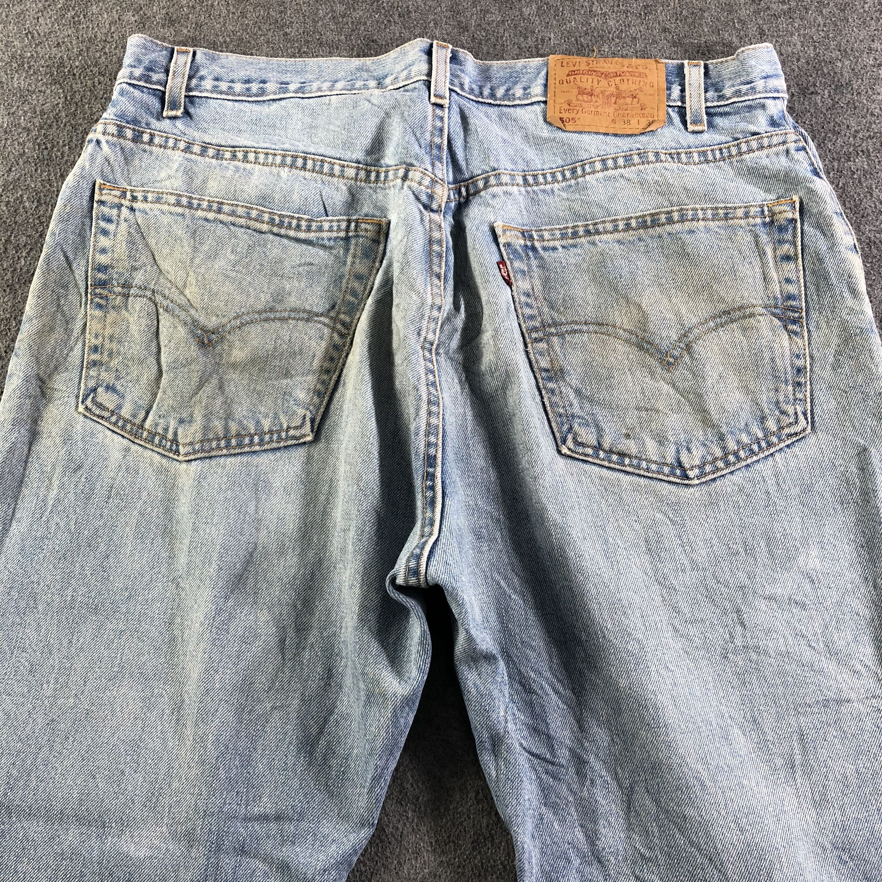 Levi's 90s Vintage Light Wash Levis 505 Jeans-J4187 Size US 38 / EU 54 - 4 Thumbnail