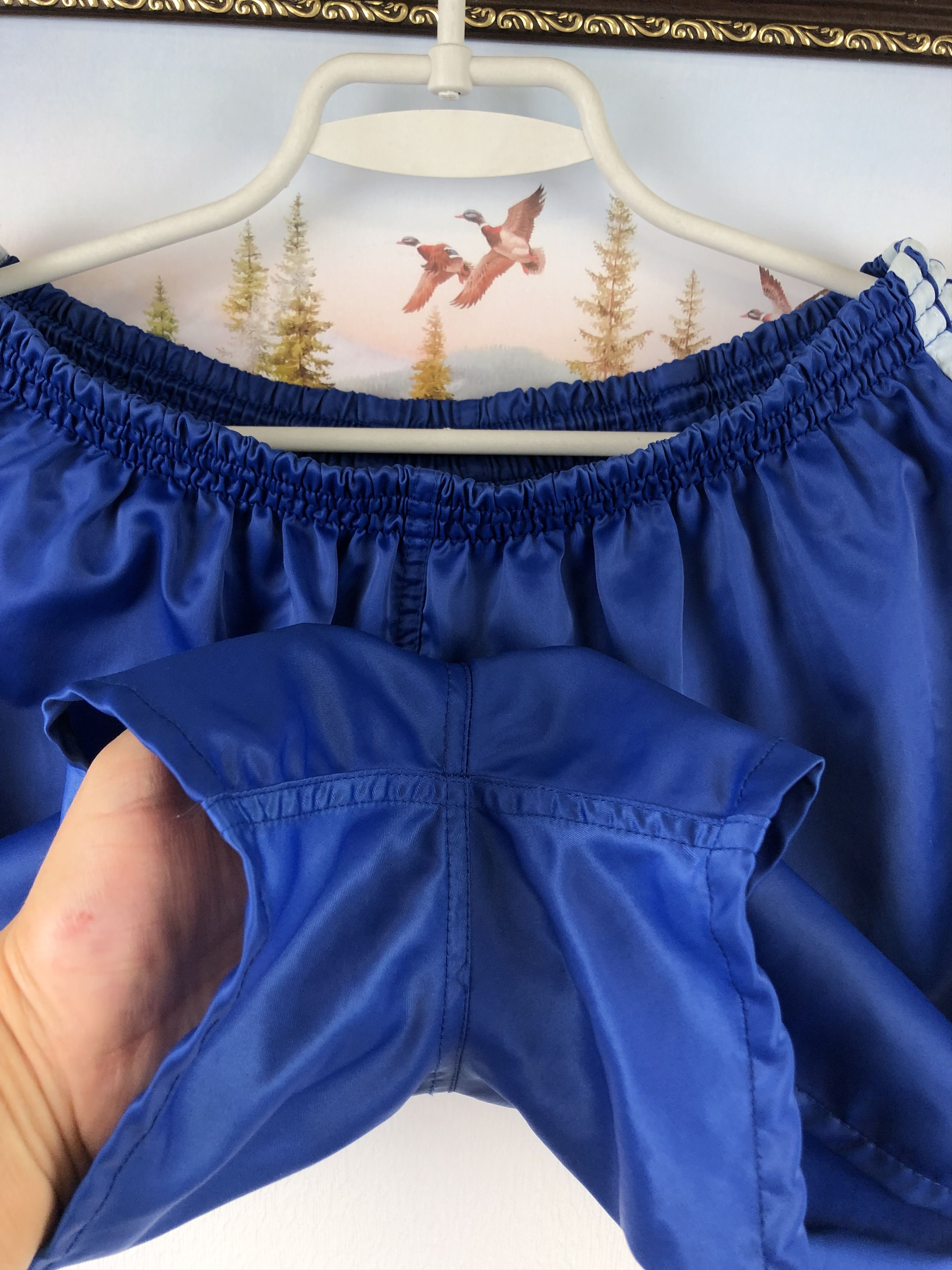 Adidas Vintage France Football Nylon Shorts Rare Soccer Blue Size US 34 / EU 50 - 7 Thumbnail