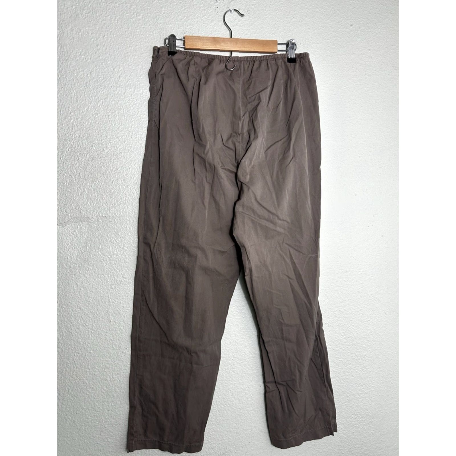 Eileen Fisher VINTAGE Eileen Fisher Womens Large Brown Pull On Cotton Pants 32x30 Elastic Waist Size 36" / US 14 / IT 50 - 6 Thumbnail