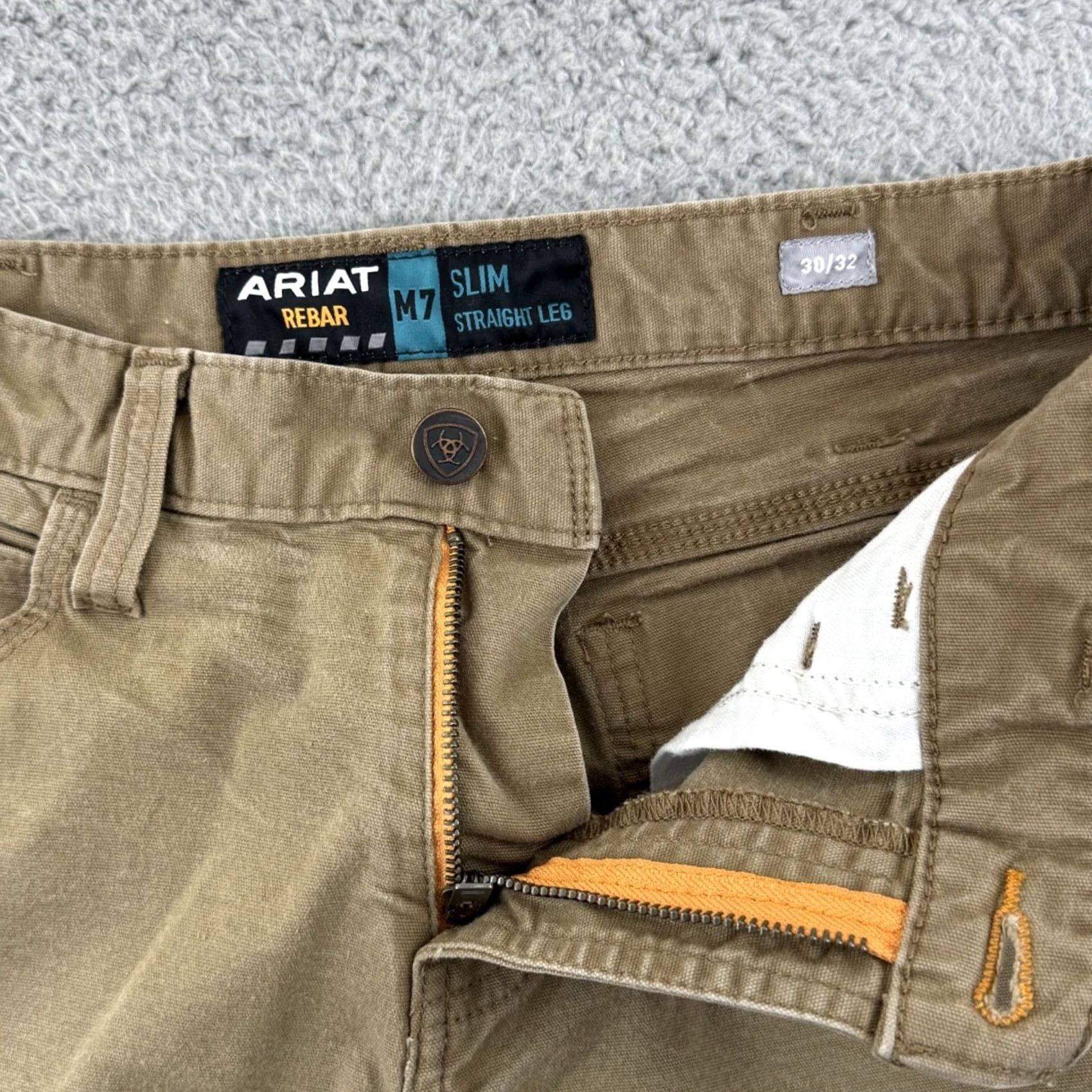 Ariat Ariat Rebar M7 Pants Mens 30x32 Khaki Stretch Slim Straight Leg Workwear Cargo 5-Pocket Mens Regular Khaki Ariat M7 Cowboy Outdoor Jeans? Size US 30 / EU 46 - 5 Thumbnail