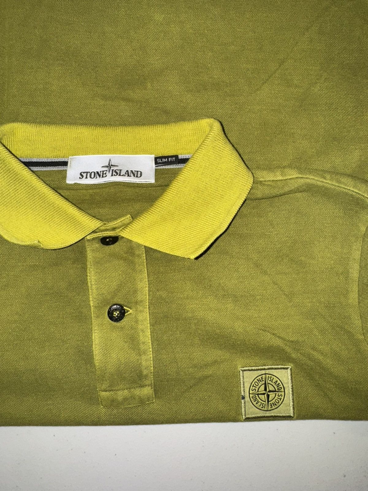 Stone Island Stone Island Polo Lime Green Slim Fit Patch Program SS19 Size US S / EU 44-46 / 1 - 3 Thumbnail