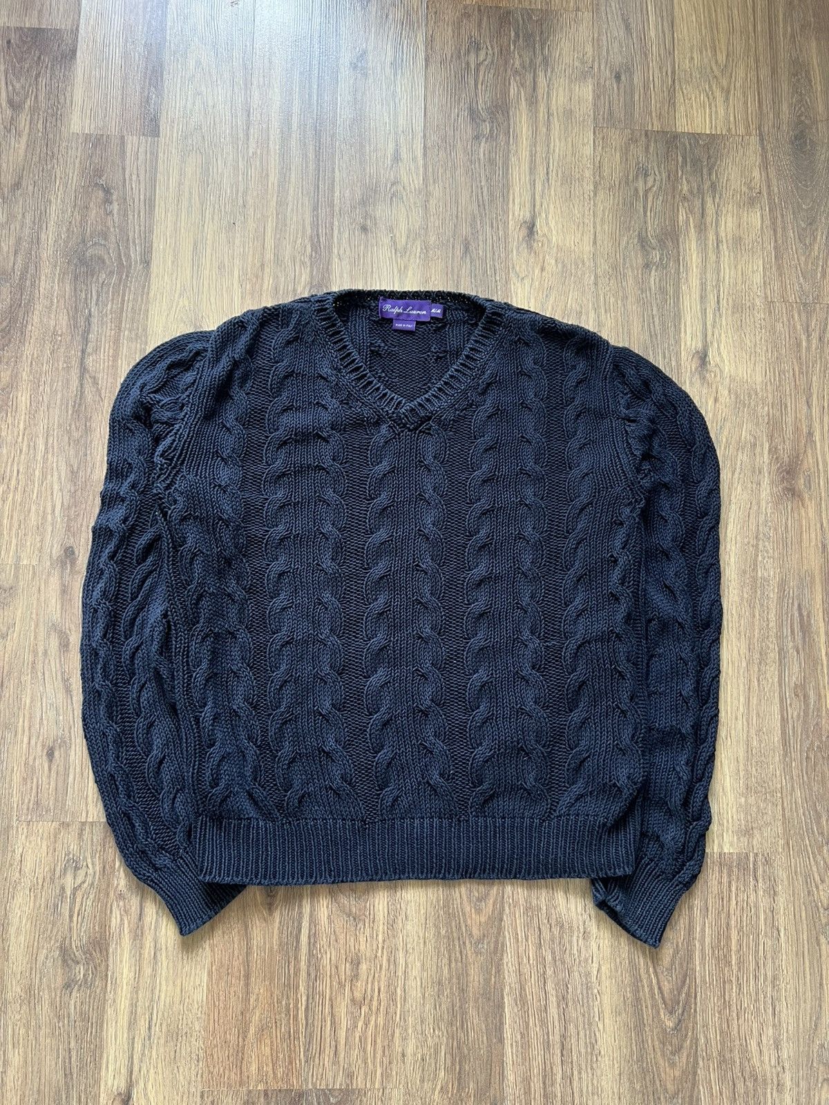 Ralph Lauren Purple Label Ralph Lauren Purple Label Cable Knit Sweater (Made in Italy) Size M / US 6-8 / IT 42-44 - 1 Thumbnail