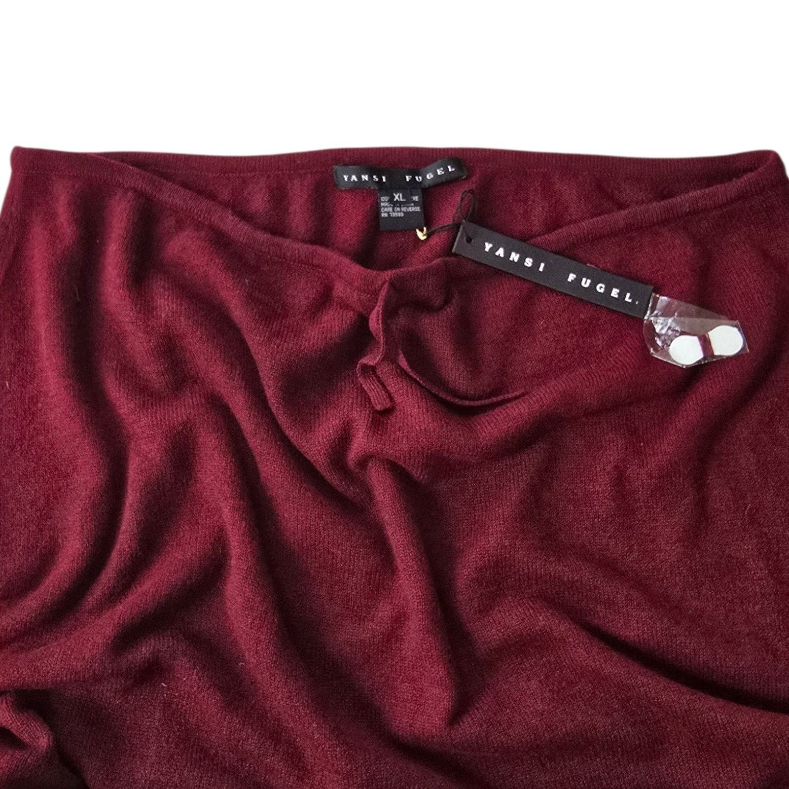 Other Yansi Fugel 100% Cashmere Maxi Skirt Burgundy Wine Size XL Size 40" / US 18 - 7 Thumbnail
