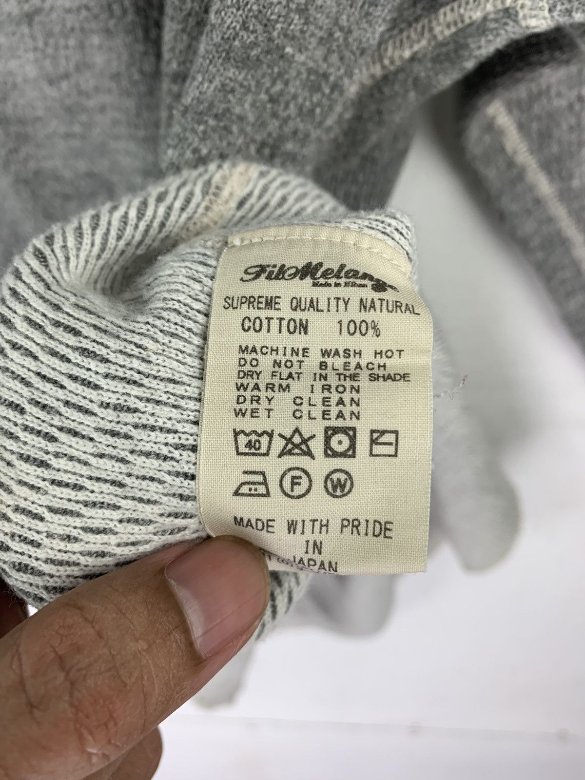 Japanese Brand Filo Melange Sweater Gray Colour Plain Design Size US M / EU 48-50 / 2 - 4 Thumbnail