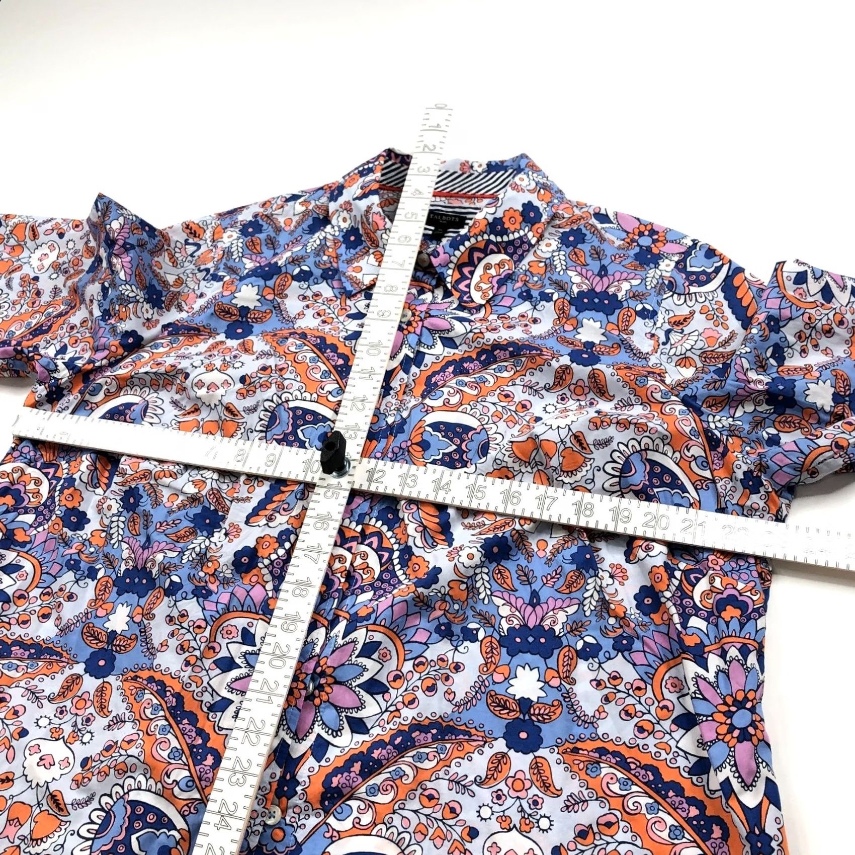 Talbots Talbots Plus 1X Paisley Women's Button Long Sleeve Shirt All Over Print Shirt Plus Women’s Casual Button-Up 100% Cotton Multicolor Paisley Size XL / US 12-14 / IT 48-50 - 5 Thumbnail