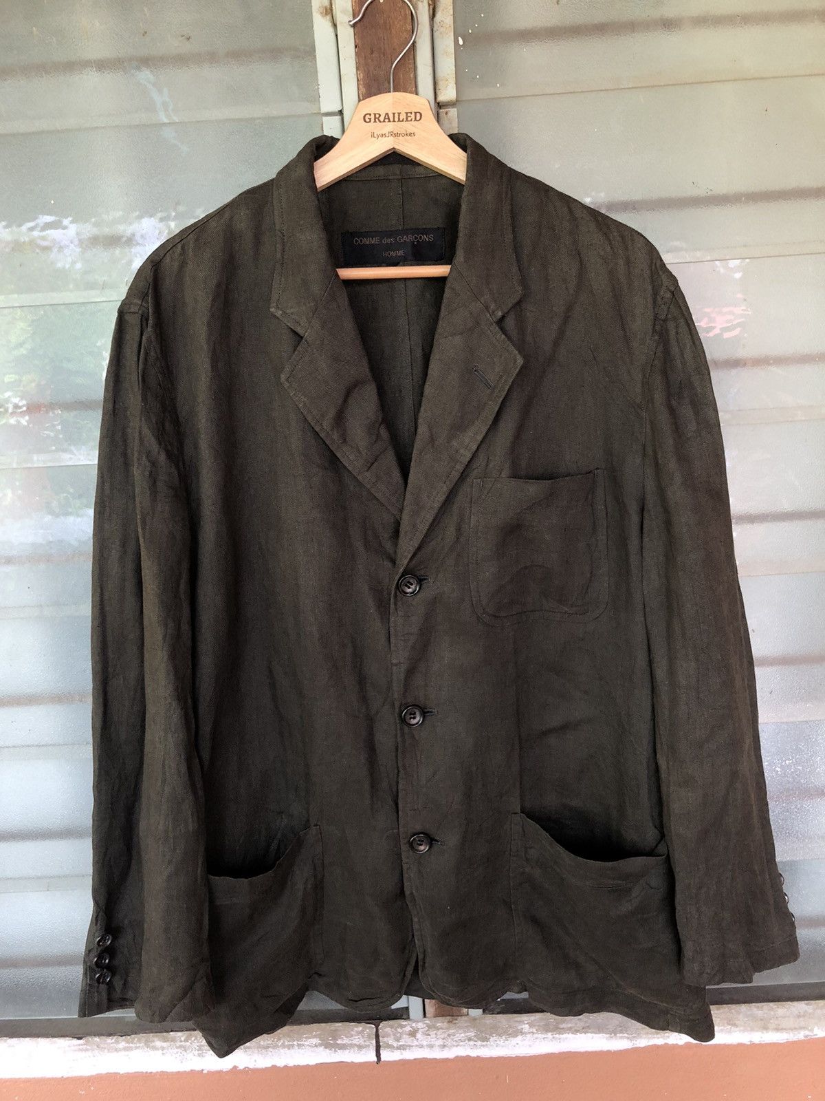 Comme des Garcons AD1998 Vintage Comme Des Garçons Linen Lin Lining Jacket Size US S / EU 44-46 / 1 - 3 Thumbnail