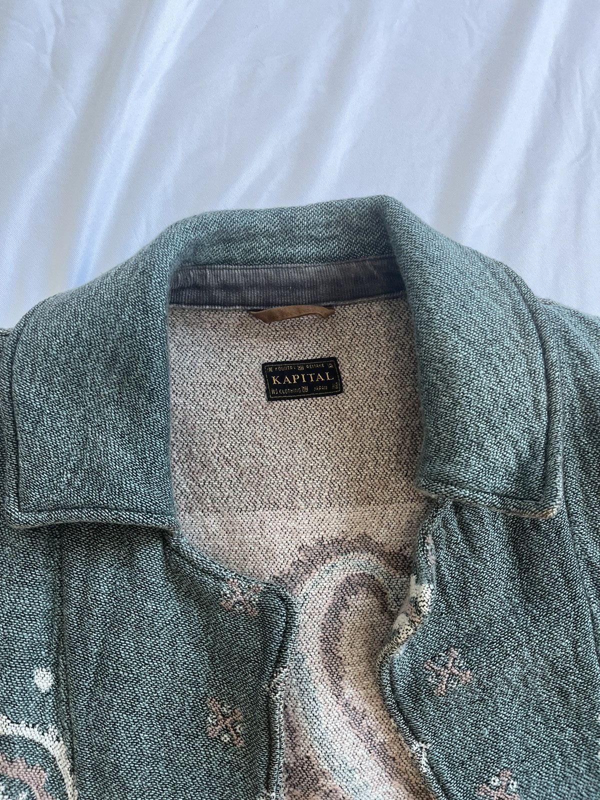 Kapital Kapital Knit Multi Colored Teal Cloak/Long Coat Size US L / EU 52-54 / 3 - 12 Thumbnail