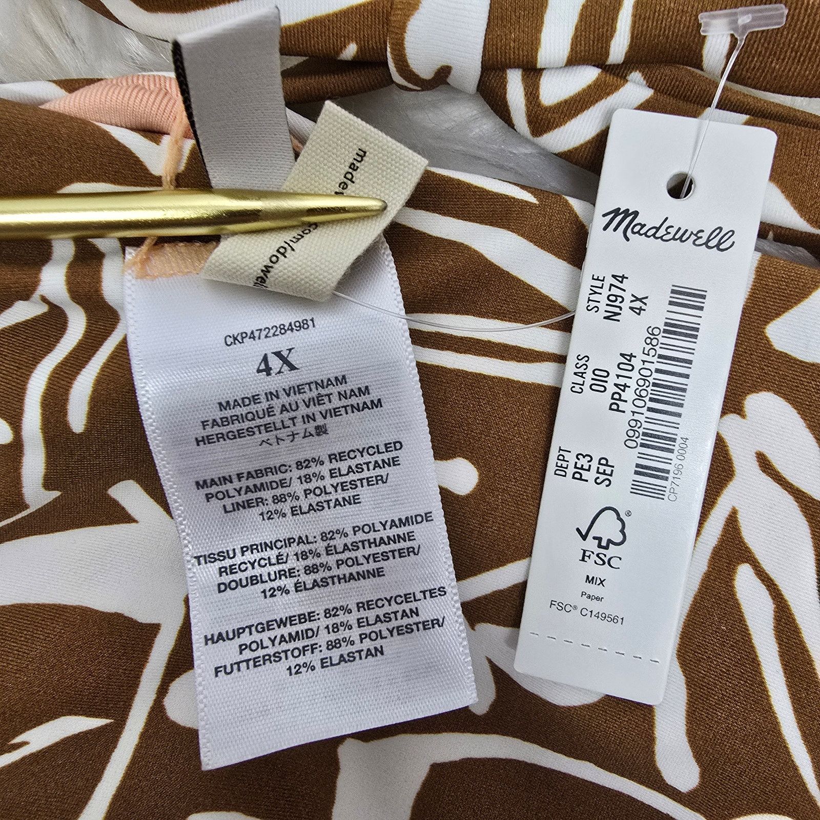 Madewell MADEWELL Plus Tie-Back Bikini Top in Abstract Flora Size 4X Size ONE SIZE - 9 Thumbnail
