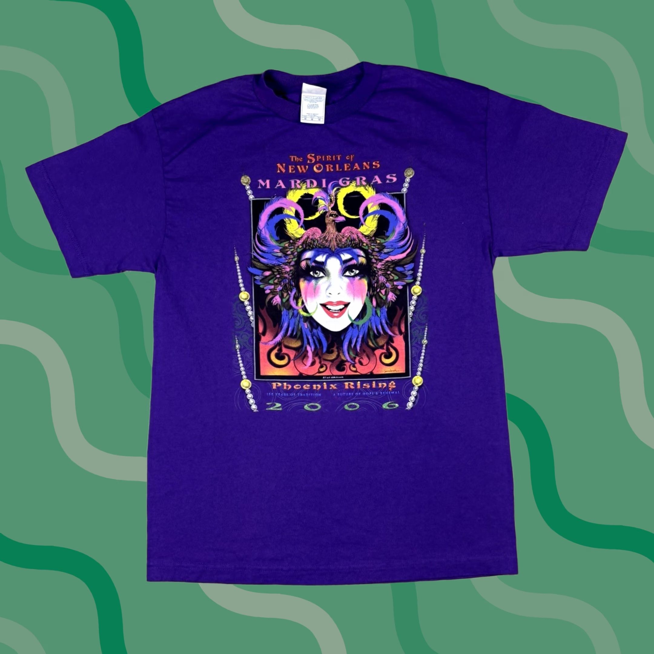 Vintage VINTAGE Mardi Gras Promo T Shirt Purple size M Mens Graphic Logo - Y2K - Beach Theme - Cotton - Crew Neck - Short Sleeve - Regular Fit Size US M / EU 48-50 / 2 - 1 Thumbnail