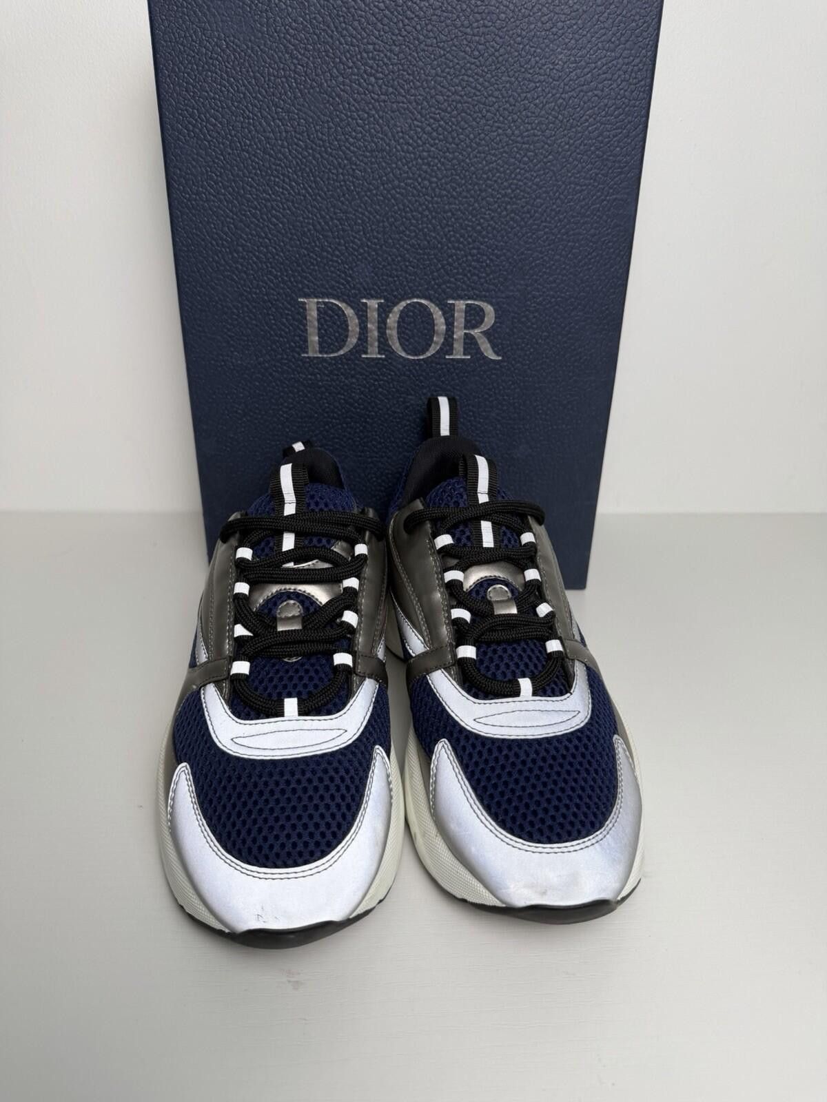 Dior Dior B22 Sneakers Blue Silver Mesh Trainers Men’s EU 40 Size US 7 / EU 40 - 2 Thumbnail