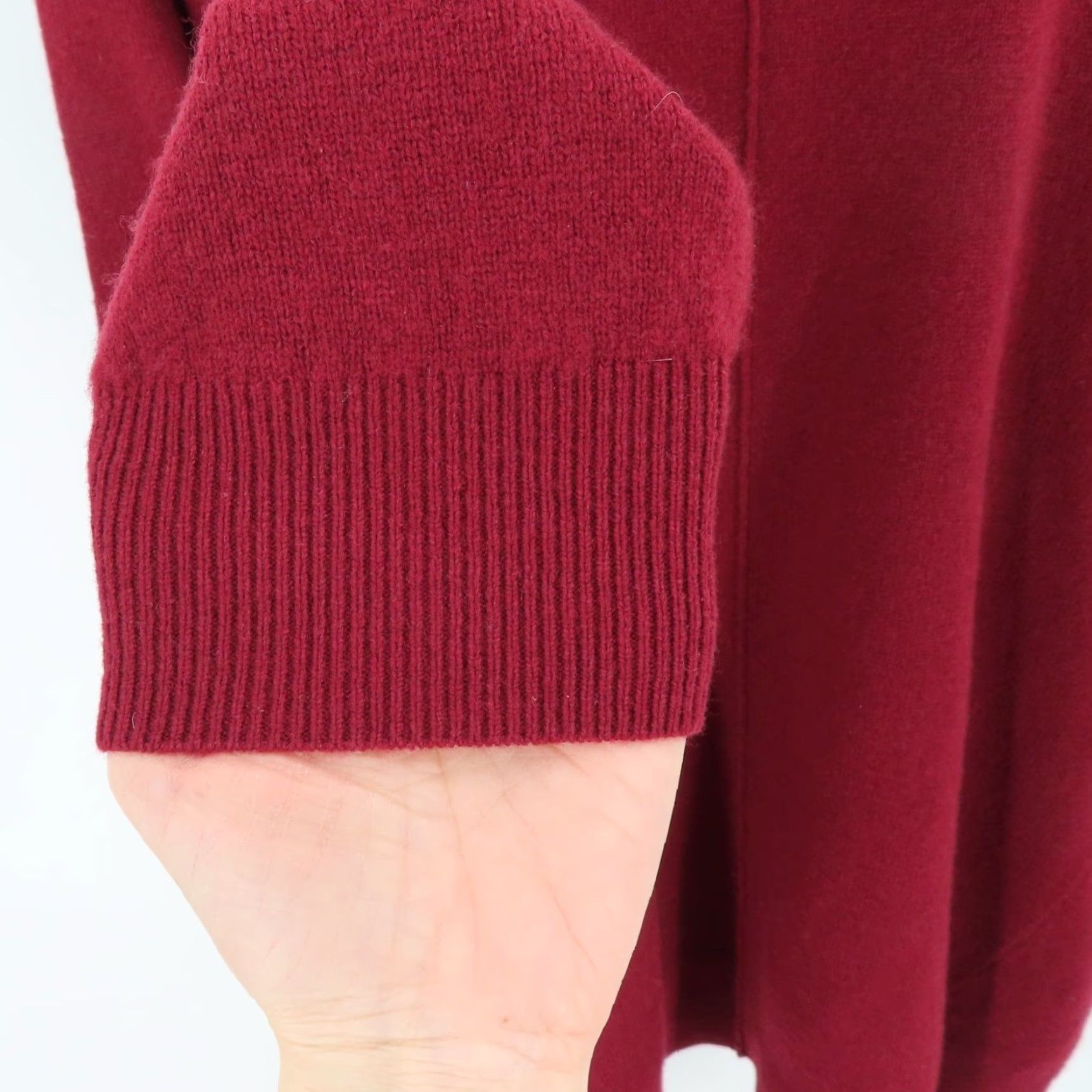Joseph Joseph Womens Large Red V Neck Tunic Sweater All Soft Wool Pullover Tight Knit Size L / US 10 / IT 46 - 4 Thumbnail