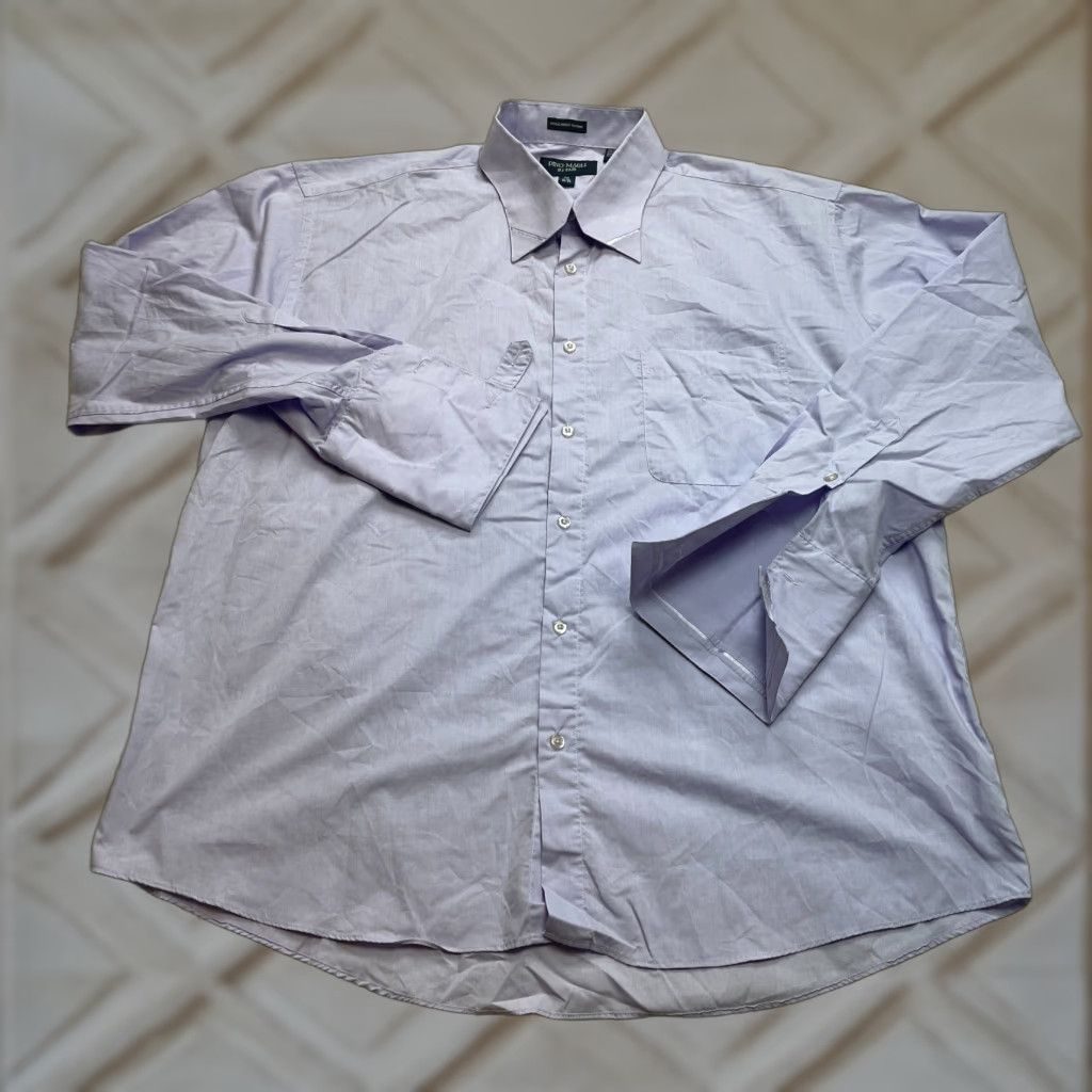 Vintage Dino Magli Button-Down Shirt Men 2XL Purple Dress Button Front French Cuff Size 48R - 1 Thumbnail