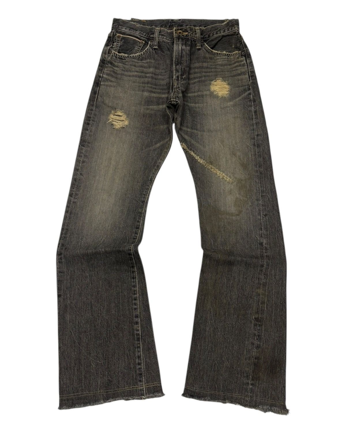 14th Addiction Flare Jeans Edwin 505s Selvedge Mud Wash Flare Denim Jeans Size US 29 - 3 Thumbnail