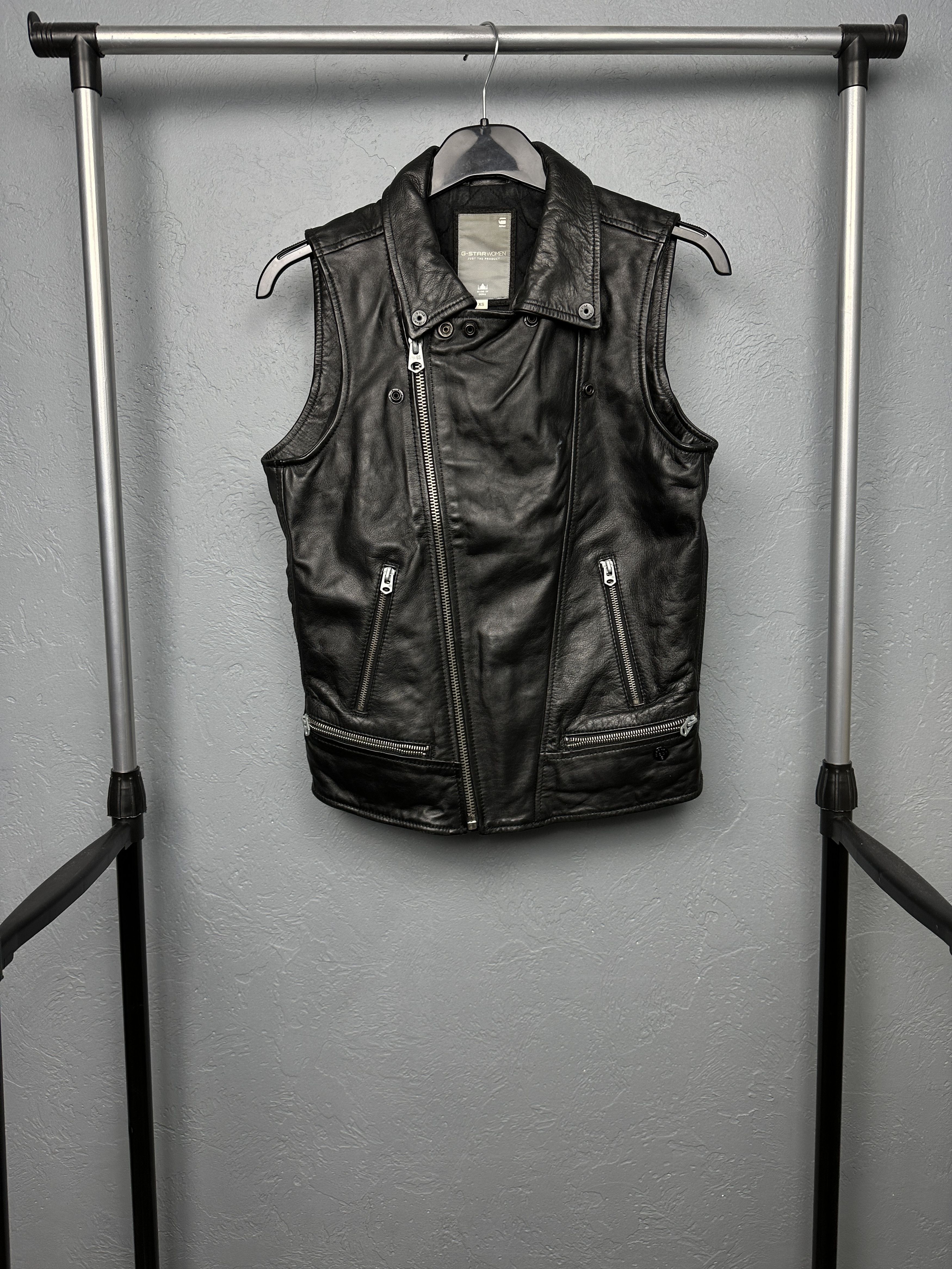 G-Star G Star Raw Womens Leather Gilet Vest Size XS / US 0-2 / IT 36-38 - 2 Thumbnail