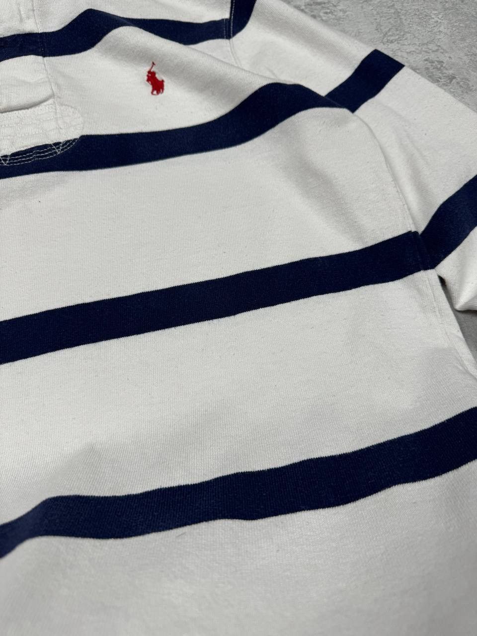Polo Ralph Lauren White Polo Ralph Lauren Striped Rugby Longsleeve Size S Size US S / EU 44-46 / 1 - 14 Thumbnail