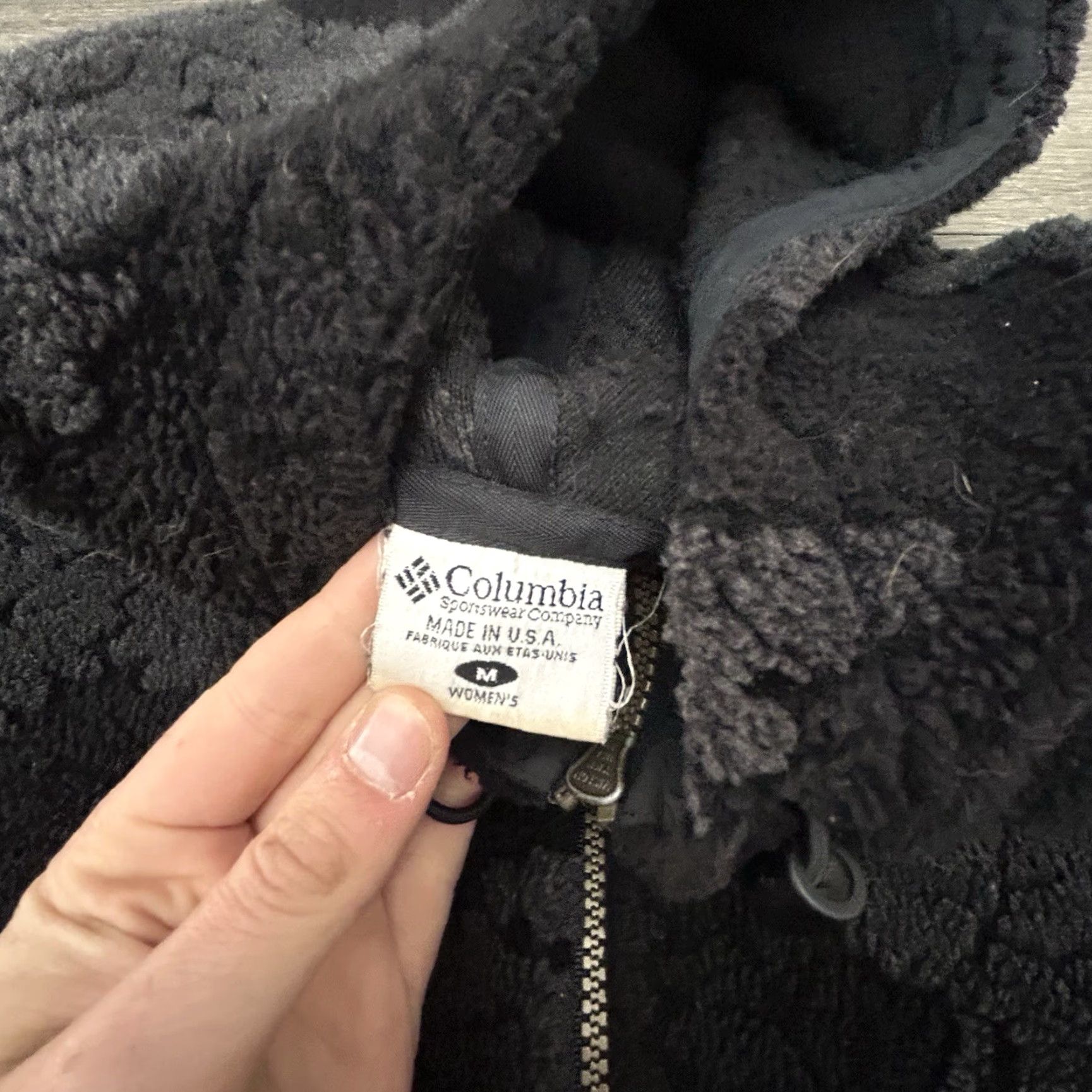 Vintage VINTAGE Columbia Jacket Women M Black Anorak Fleece Zip Hooded 90s Rare Size M / US 6-8 / IT 42-44 - 4 Thumbnail