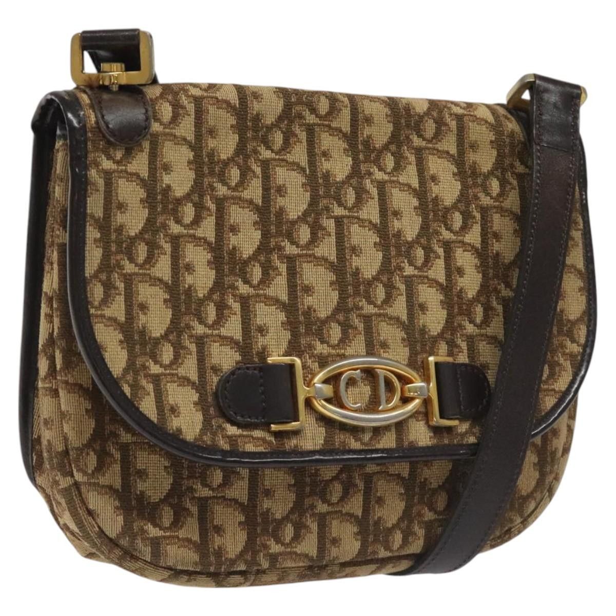 Dior DIOR Trotter Canvas Shoulder Bag Brown Gold Size ONE SIZE - 1 Thumbnail