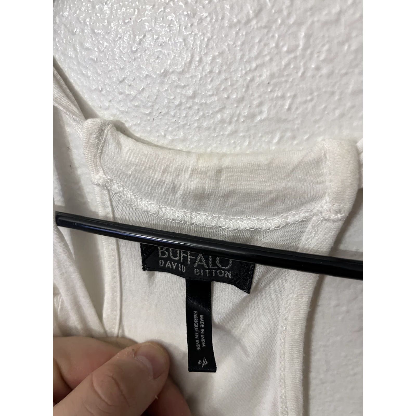 Buffalo David Bitton Buffalo by David Bitton Women Top Small White Blouse Sheer Cold Shoulder Graphic Size S / US 4 / IT 40 - 3 Thumbnail
