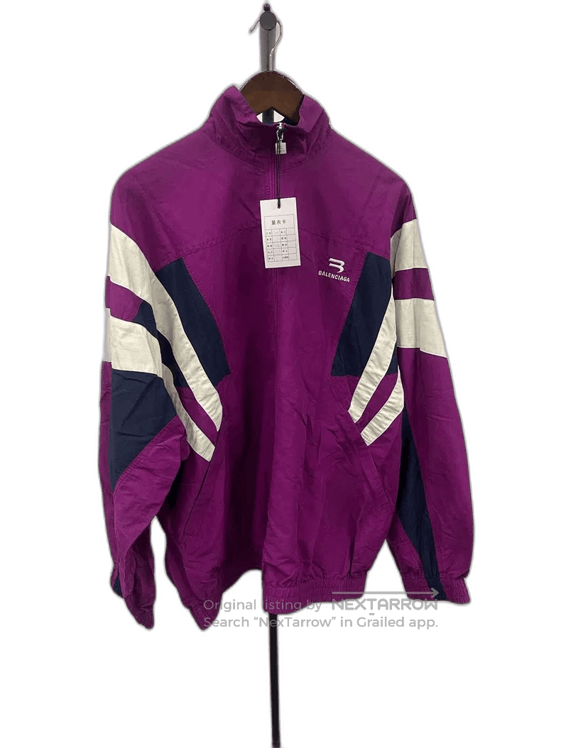 Balenciaga Sporty Purple and Black Nylon Jacket. Size US S / EU 44-46 / 1 - 1 Thumbnail