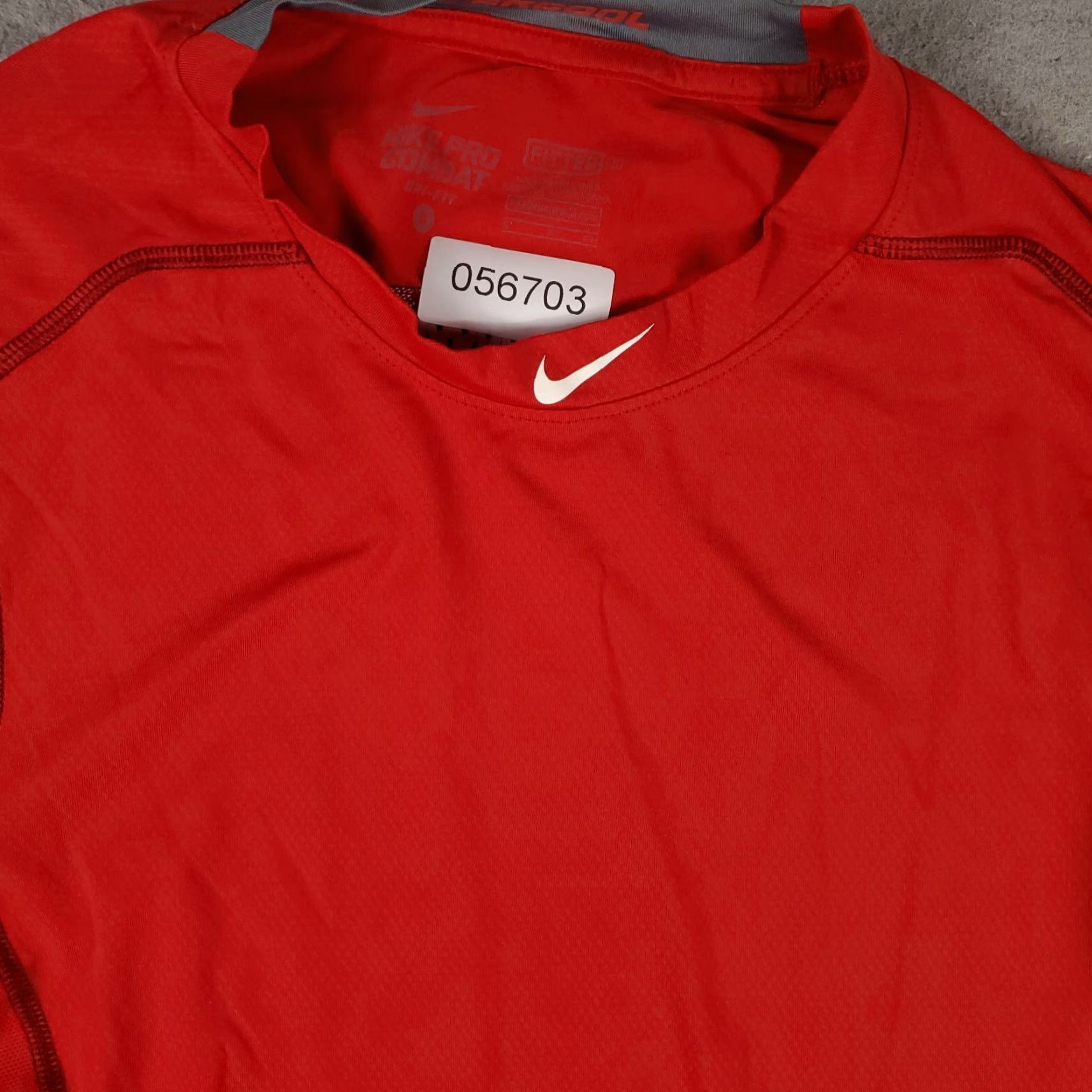 Nike Nike T Shirt Mens Size Small Red Pro Combat Swoosh Training Active Long Sleeve Size US S / EU 44-46 / 1 - 2 Thumbnail