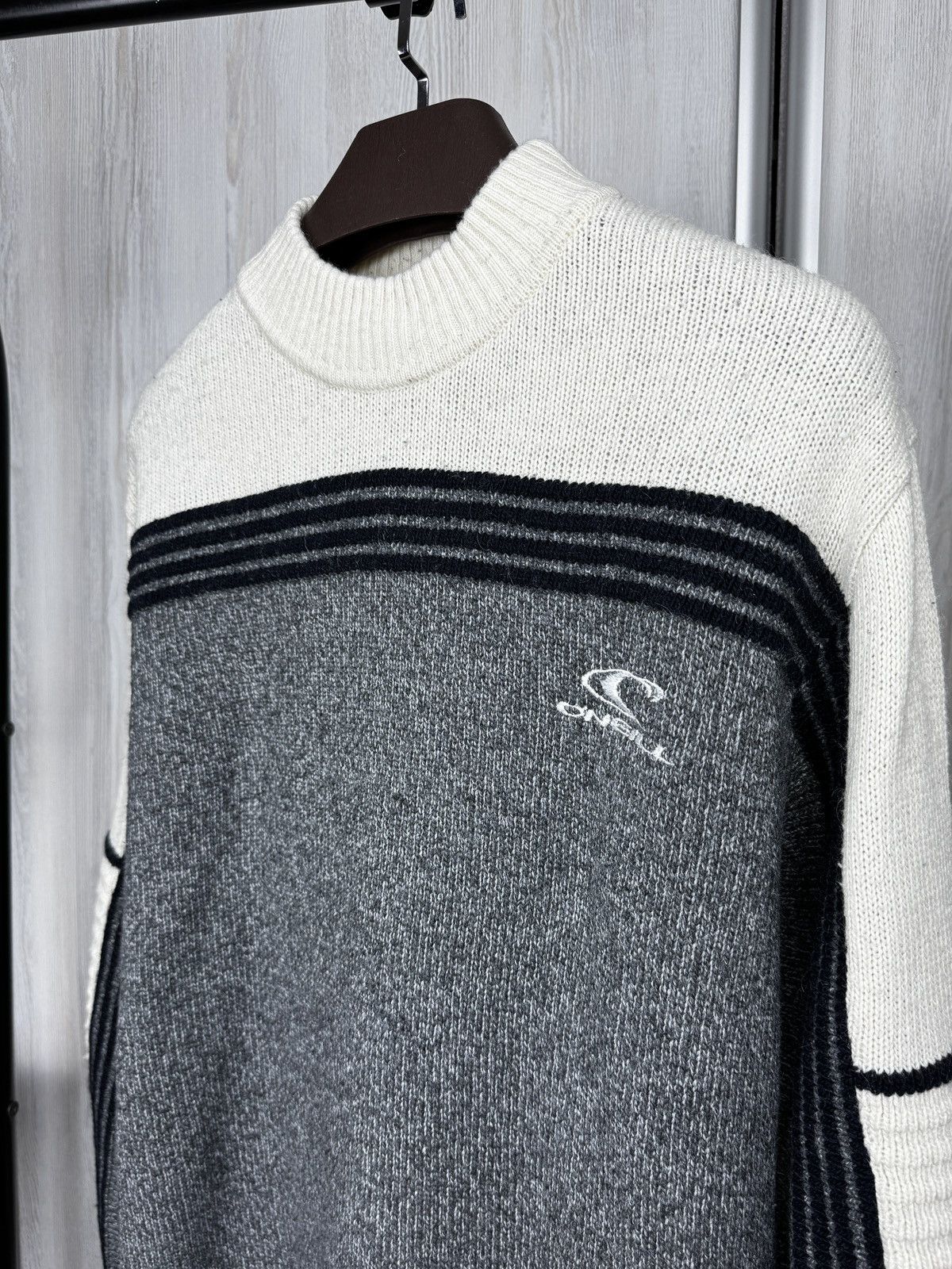 O'Neill O’neill vintage 90s grey beige striped sweater jumper Size US M / EU 48-50 / 2 - 5 Thumbnail