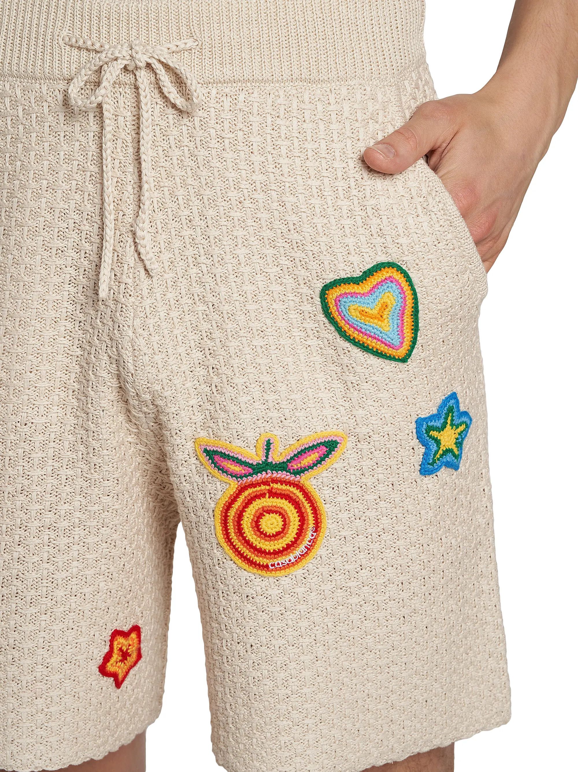 Casablanca os11x0725 Patchwork Crochet Shorts in Beige Size US 34 / EU 50 - 5 Thumbnail