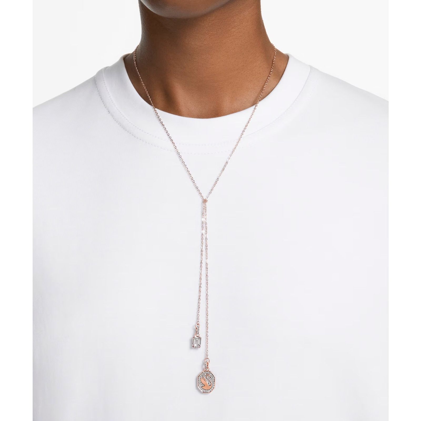 Swarovski Swarovski Signum Y necklace Swan, White, Rose gold-tone Size ONE SIZE - 8 Thumbnail