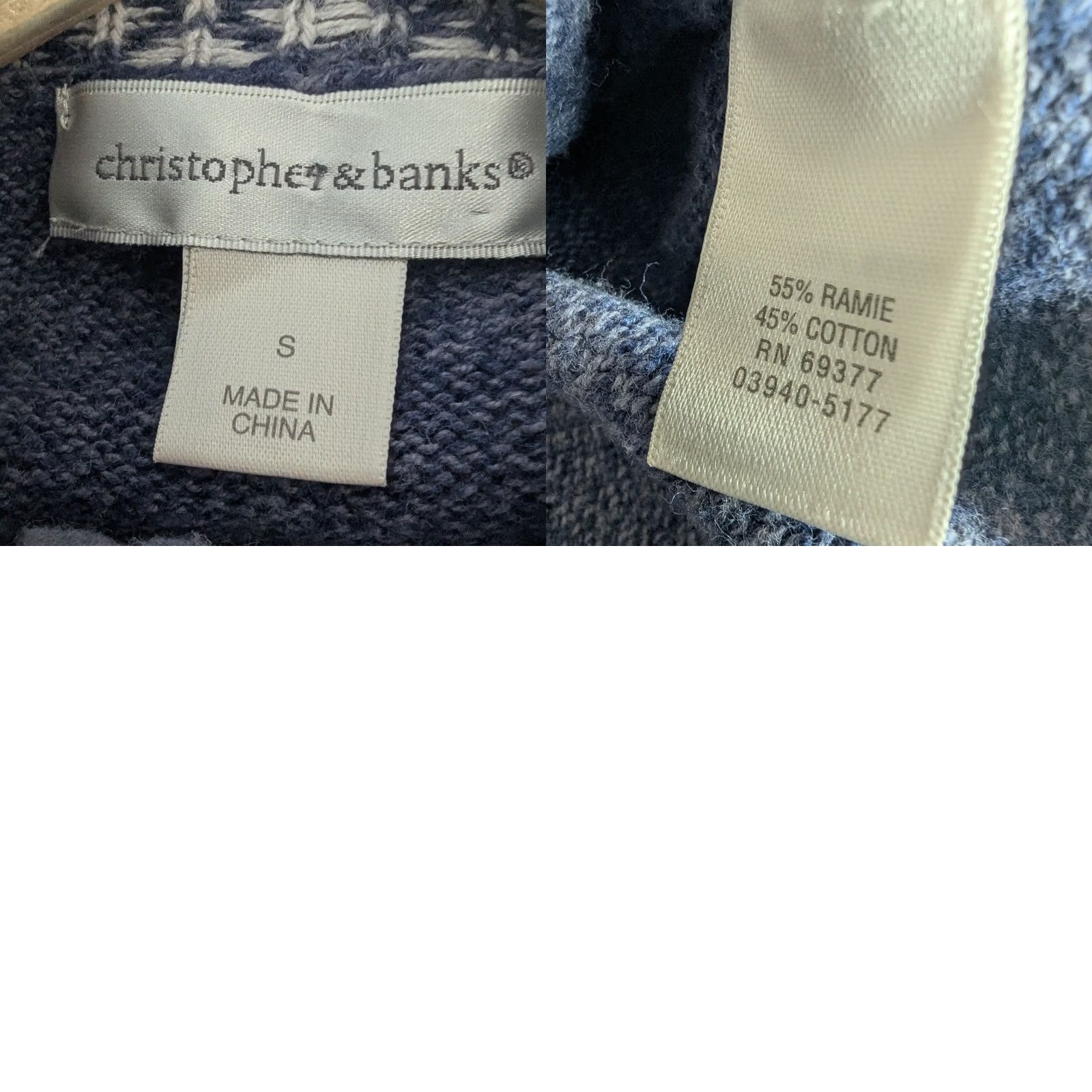 Vintage VINTAGE Christopher & Banks Cardigan Shirt Women S Blue Fair Isle Snowflake Zip Front Mock Neck Winter Fall Size S / US 4 / IT 40 - 8 Thumbnail