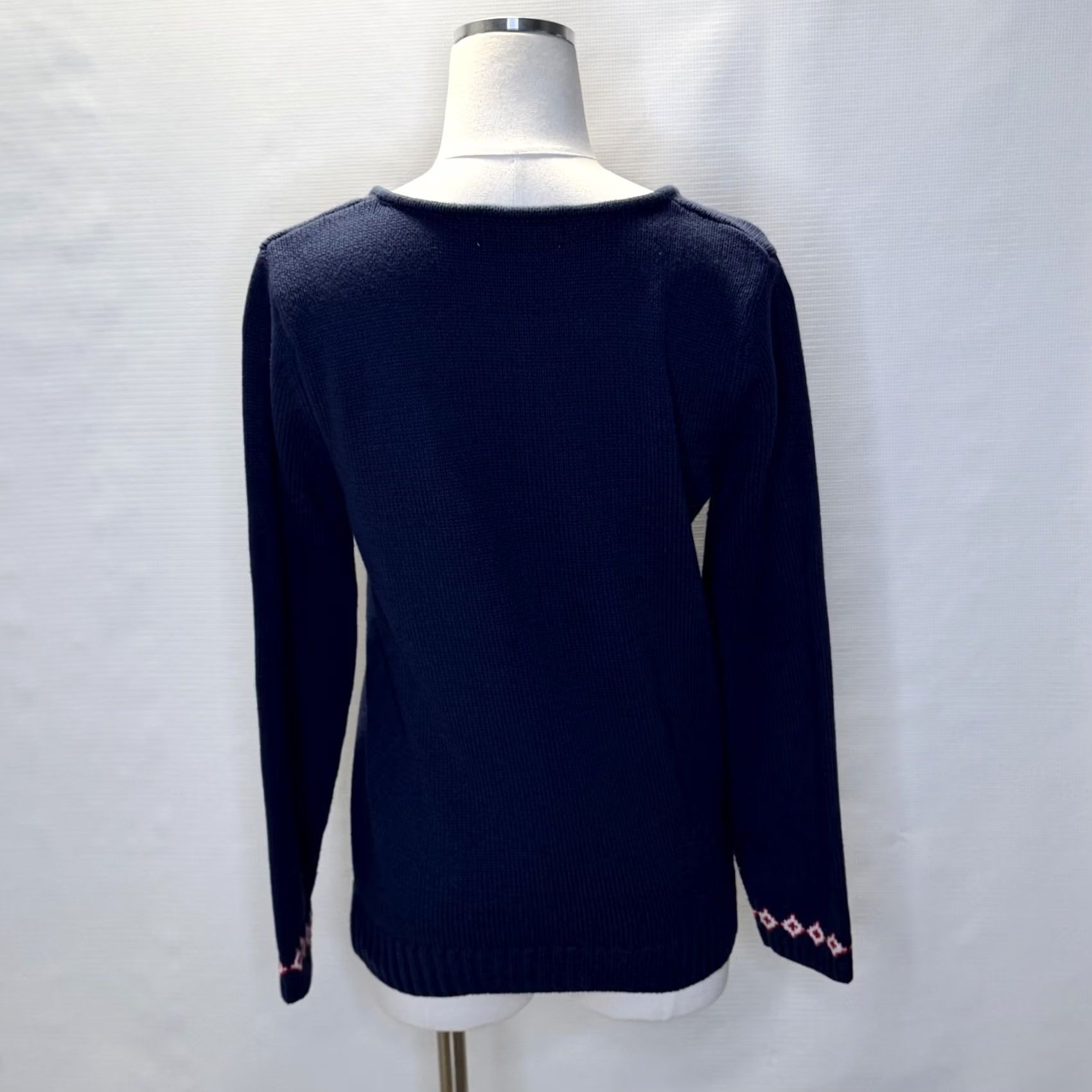 Vintage Vermont Country Store Sweater Womens Medium Blue Fair Isle Knit Pullover Size M / US 6-8 / IT 42-44 - 3 Thumbnail
