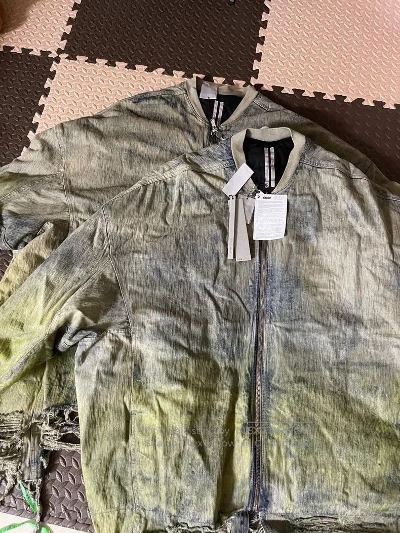 Rick Owens Rick Owens Acid Wash Denim Down Jacket. Size US XS / EU 42 / 0 - 7 Thumbnail